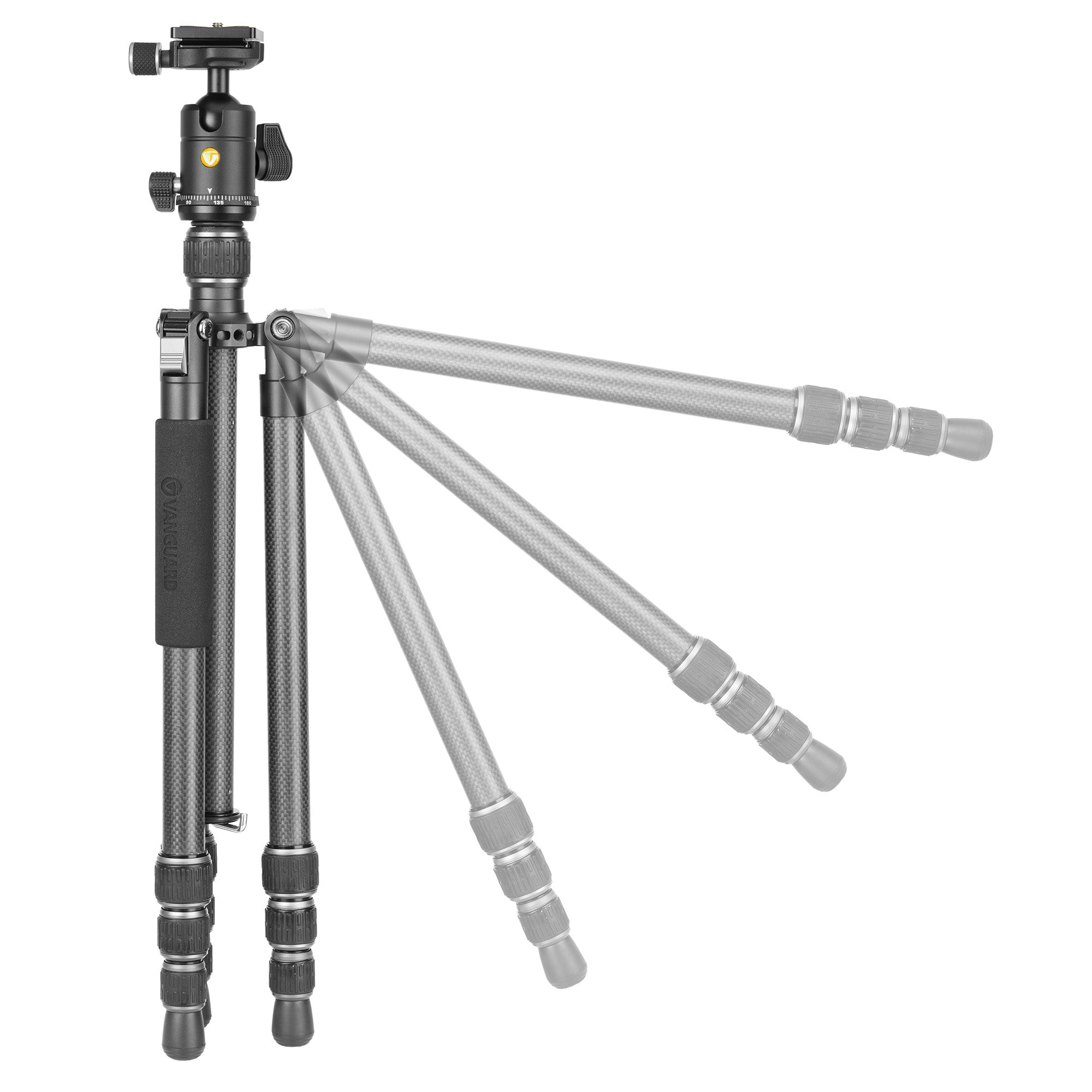 Vesta GO 264CB Carbon Fiber Travel Tripod with Ball Head - Compact & Lightweight Camera Tripod for Travel, Hiking, and Outdoor Photography