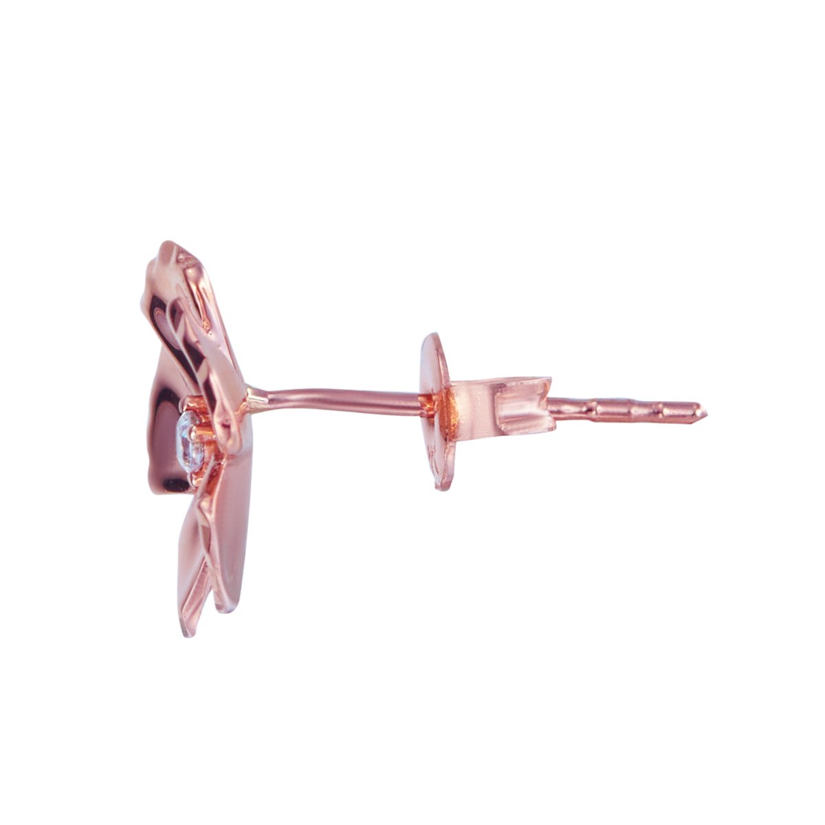 14K Real Rose Gold CZ Flower Earrings for Women - Elegant Cubic Zirconia Floral Stud Earrings - Perfect for Weddings, Parties & Everyday Wear