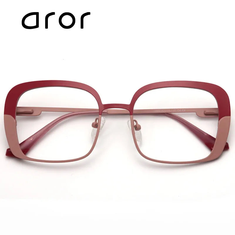 Aror Women's Square Thick Rim Eyeglasses - Full Rim Alloy Frame for Women | Perfect for Reading, Working, and Fashion Accessories
