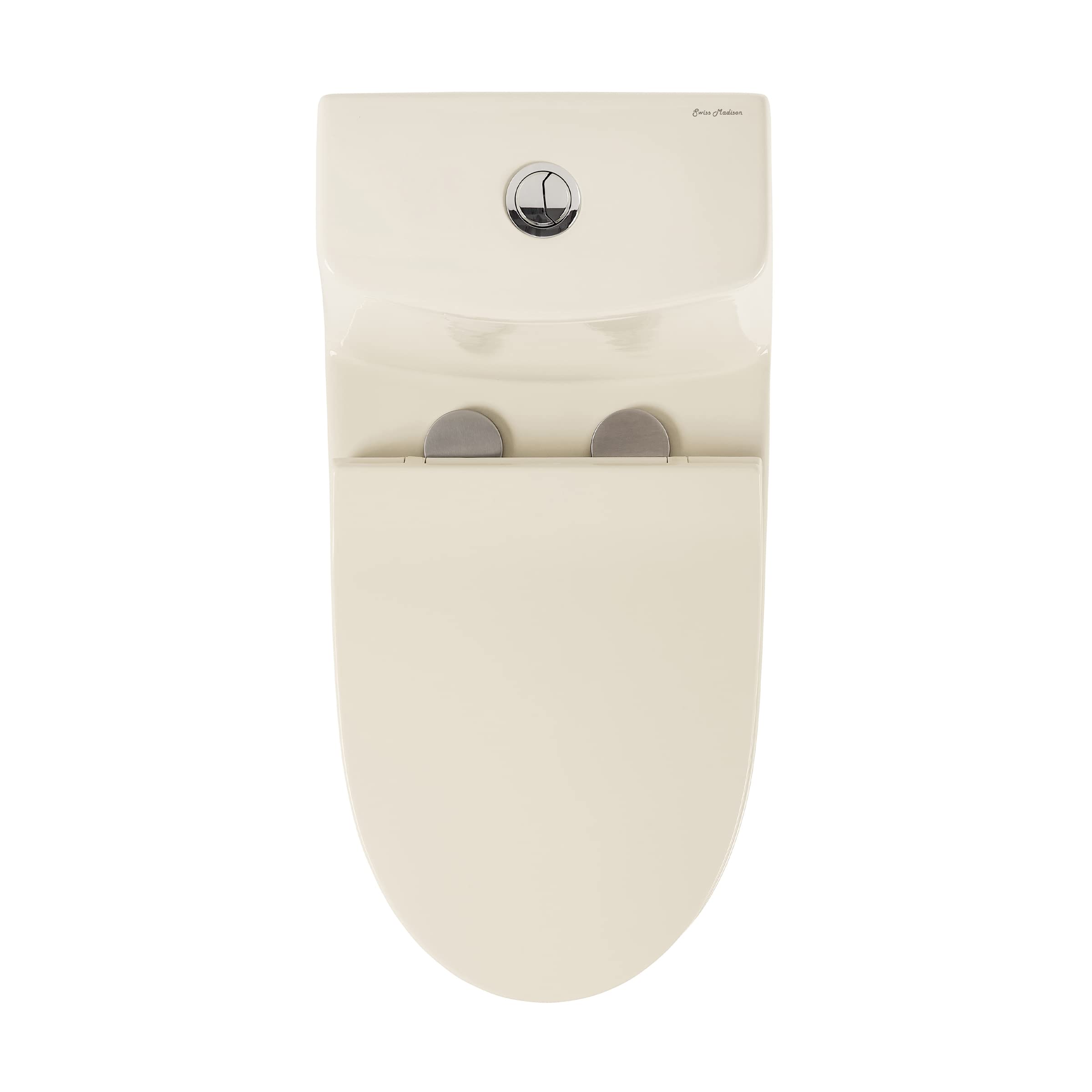 Swiss Madison Ivy One Piece Toilet with Dual Vortex Flush 1.1/1.6 GPF - Water Efficient Bathroom Toilet in Bisque for Modern Homes & Commercial Spaces