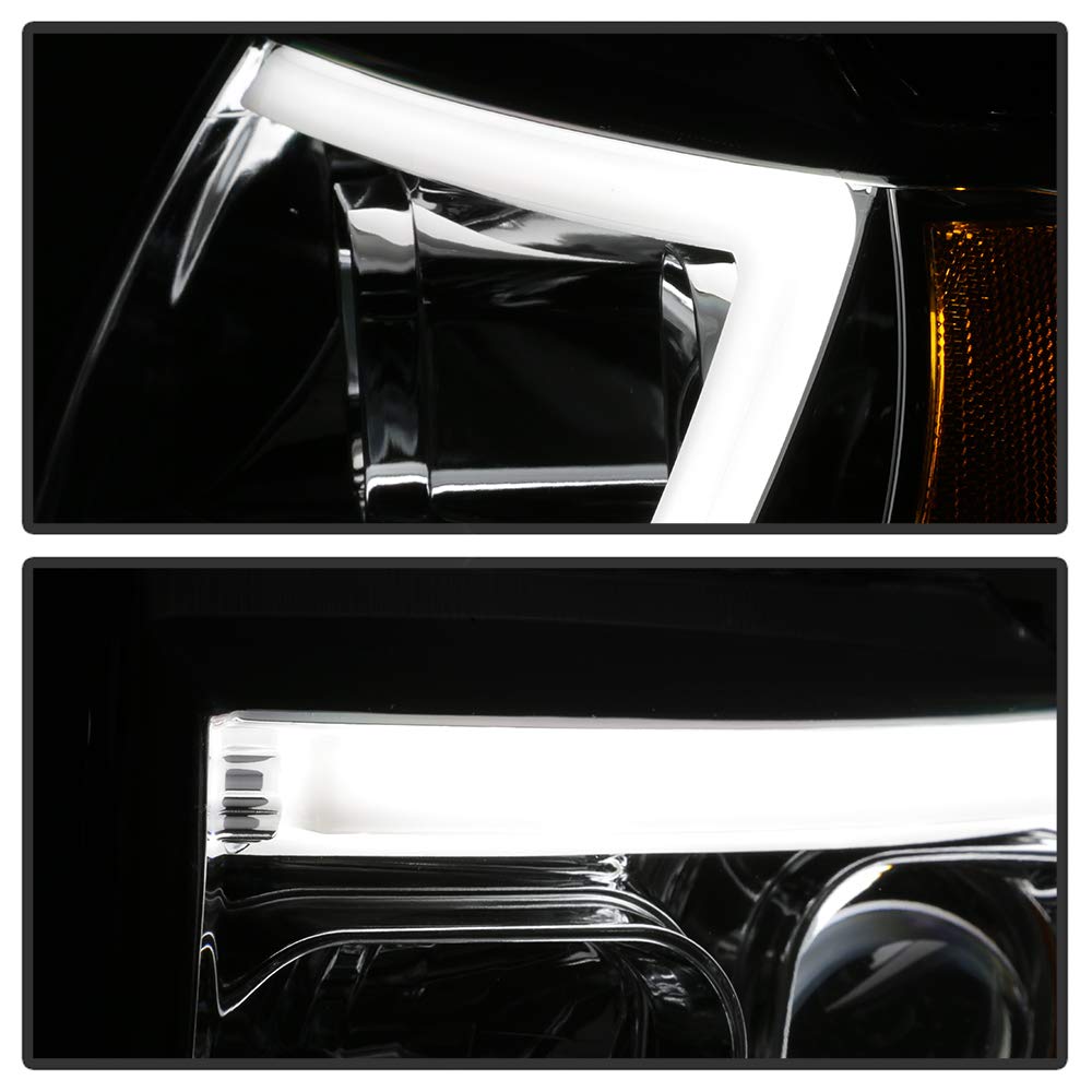 99-04 Jeep Grand Cherokee LED DRL Tube Headlights - Chrome/Clear Lens for Enhanced Visibility & Style | Perfect for Off-Roading & Night Driving