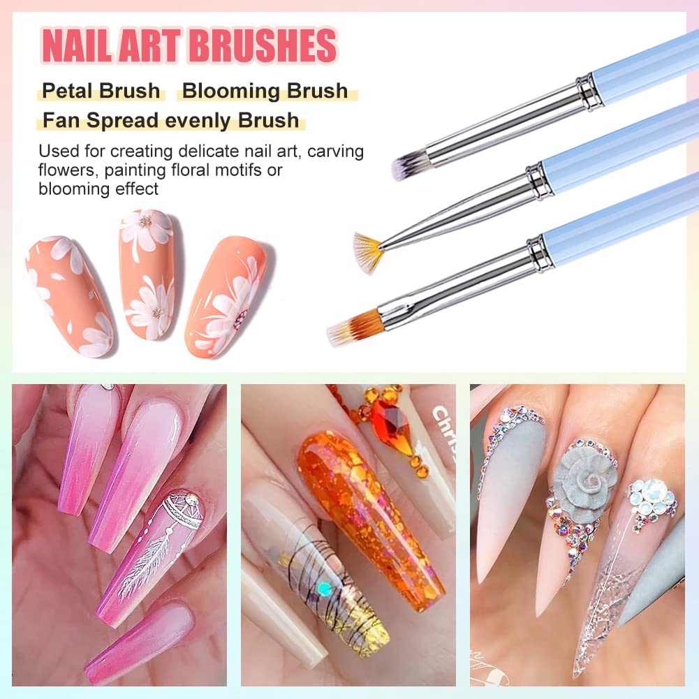 15-Piece Professional Nail Art Brush Set for Gel Polish - Nail Art Design Brushes, Liner Brush & Nail Pen Kit - Perfect for Salon, Home DIY Manicure & Nail Art Enthusiasts