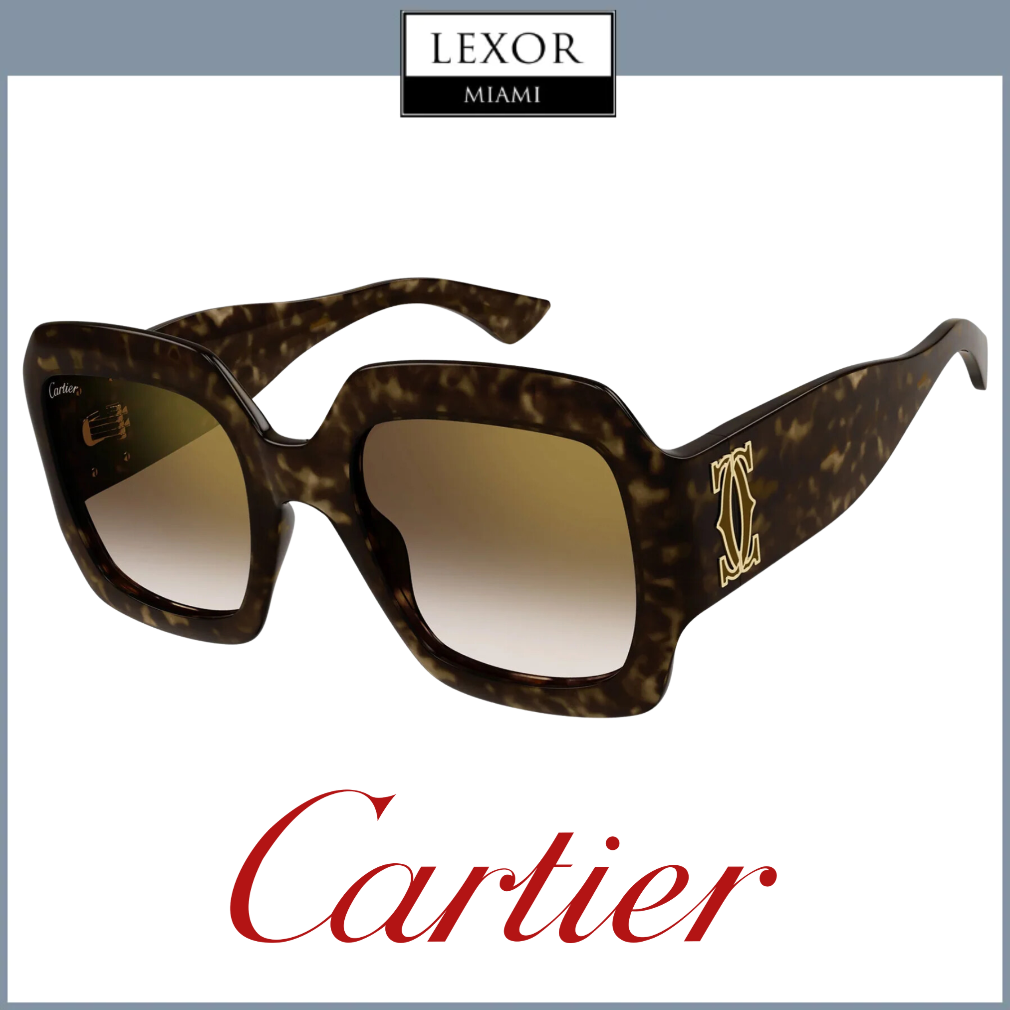 Cartier CT0434S 002 54mm Women's Luxury Sunglasses - UV Protection, Polarized Lenses for Fashion & Outdoor Activities
