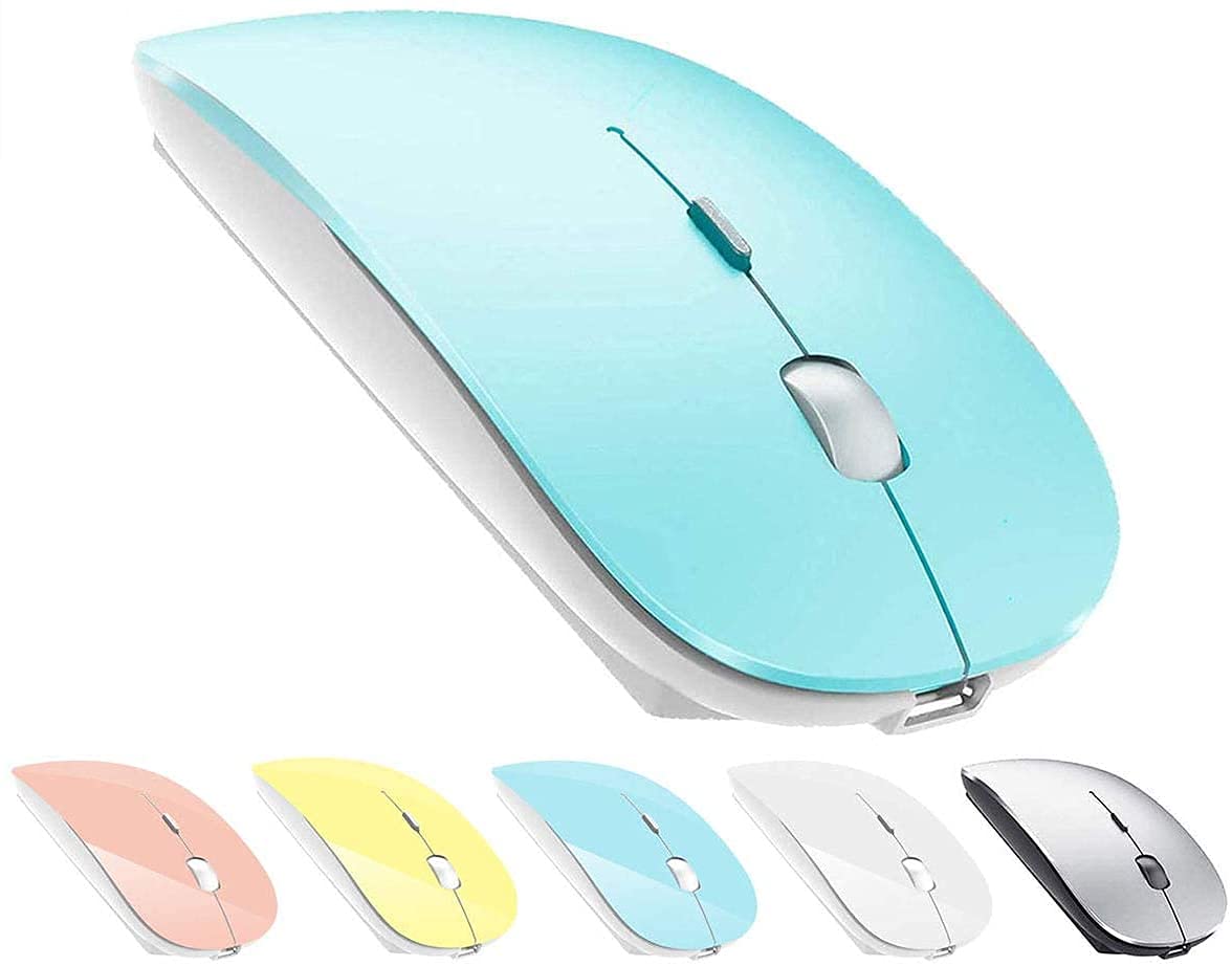 ZERU Rechargeable Bluetooth Wireless Mouse for MacBook Pro, Laptop, PC - Ergonomic Silent Click, Long Battery Life - Perfect for Office, Travel & Home Use