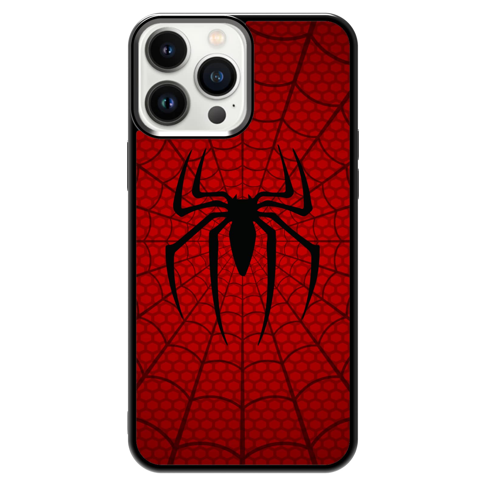 Spider Web iPhone 13 Pro Max Case - Shockproof Protective Phone Cover for iPhone 13 Pro Max 6.7 Inch | Cute Cool Design for Men Women Boys Girls | Perfect for Outdoor Activities, Daily Use & Gift Giving (Black/Red)