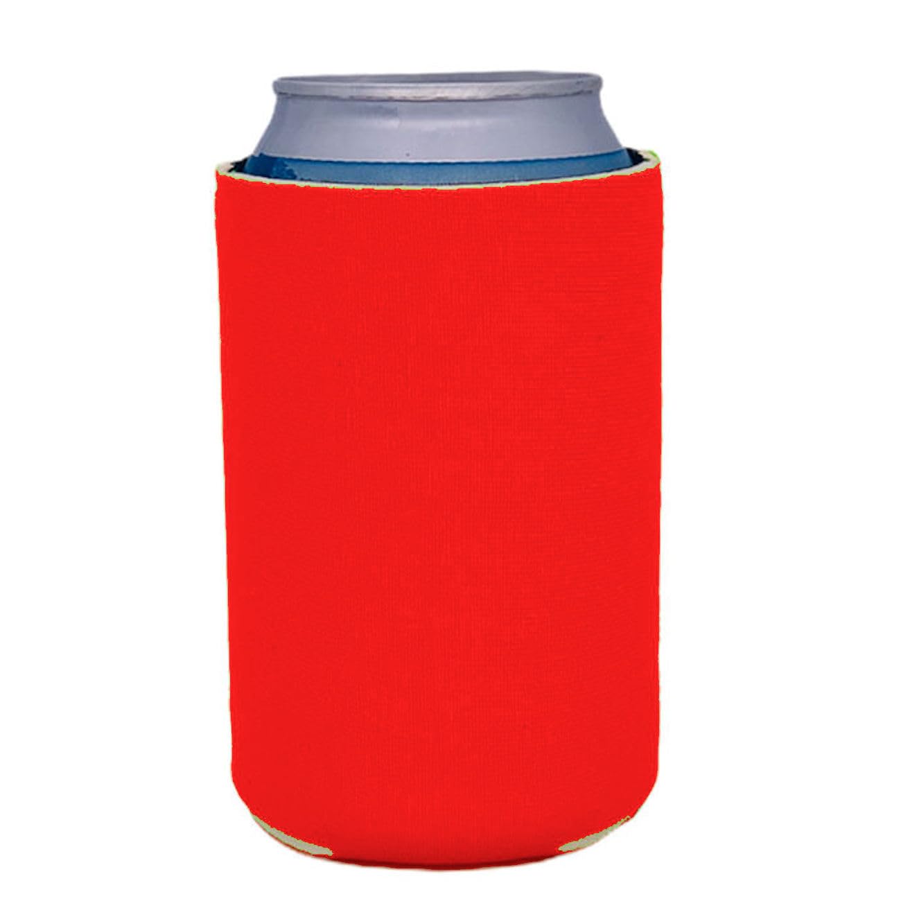 Bright Orange Neoprene Collapsible Can Cooler - Insulated Beer & Soda Sleeve for Camping, BBQs, and Outdoor Parties (1-Pack)