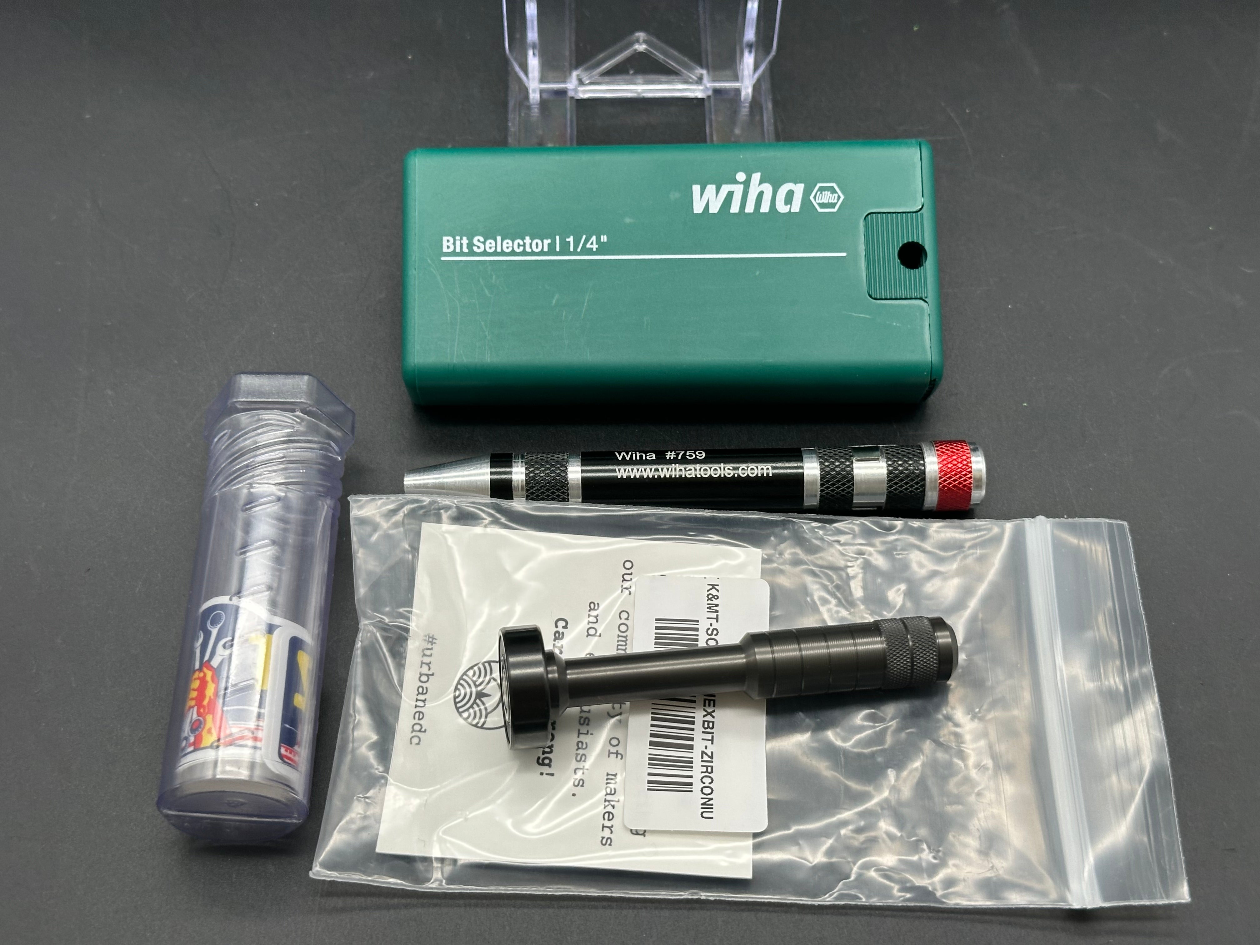 Scout Leather Co. Hex Bit Driver - Zirconium Limited Edition with Wiha Bit Selector 1/4