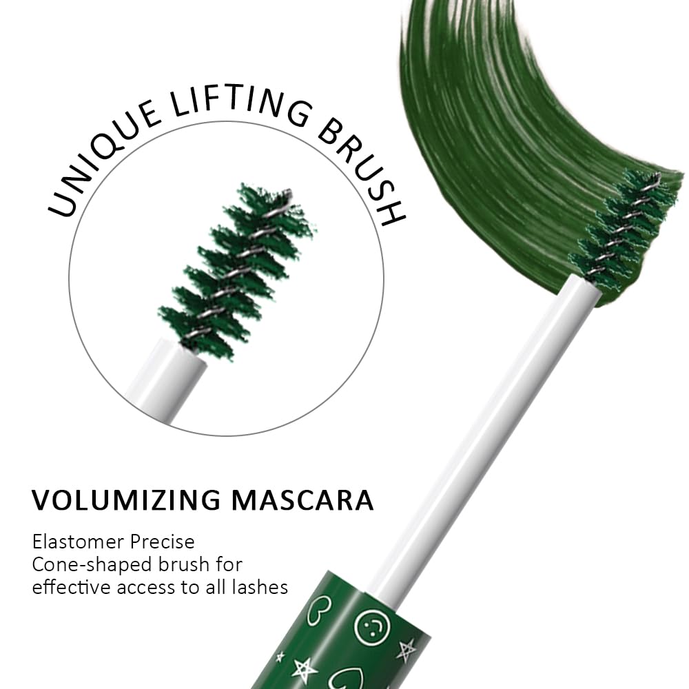 Waterproof Green Lash Mascara - Long Lasting Volumizing Vegan Eye Makeup for Natural Look | Cruelty-Free & Smudge Proof | Perfect for Daily Wear, Parties & Special Occasions