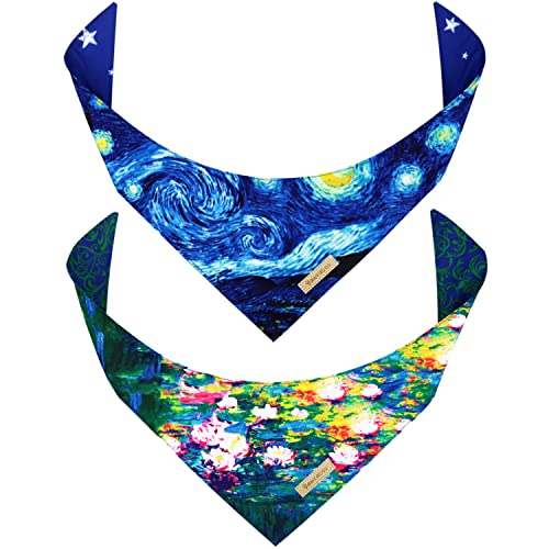 Van Gogh Starry Night & Claude Monet Water Lilies (2 Reversible Bandanas)