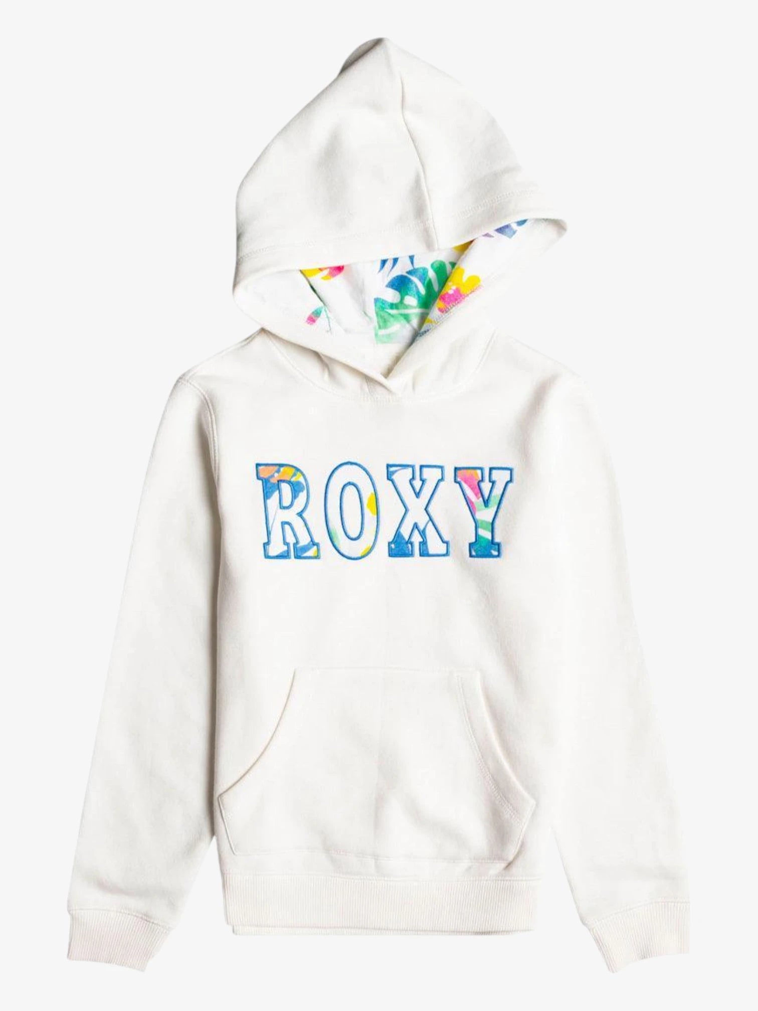 Roxy Hope You Know Girls' White Hoodie - Cozy Winter Pullover for School & Casual Outings