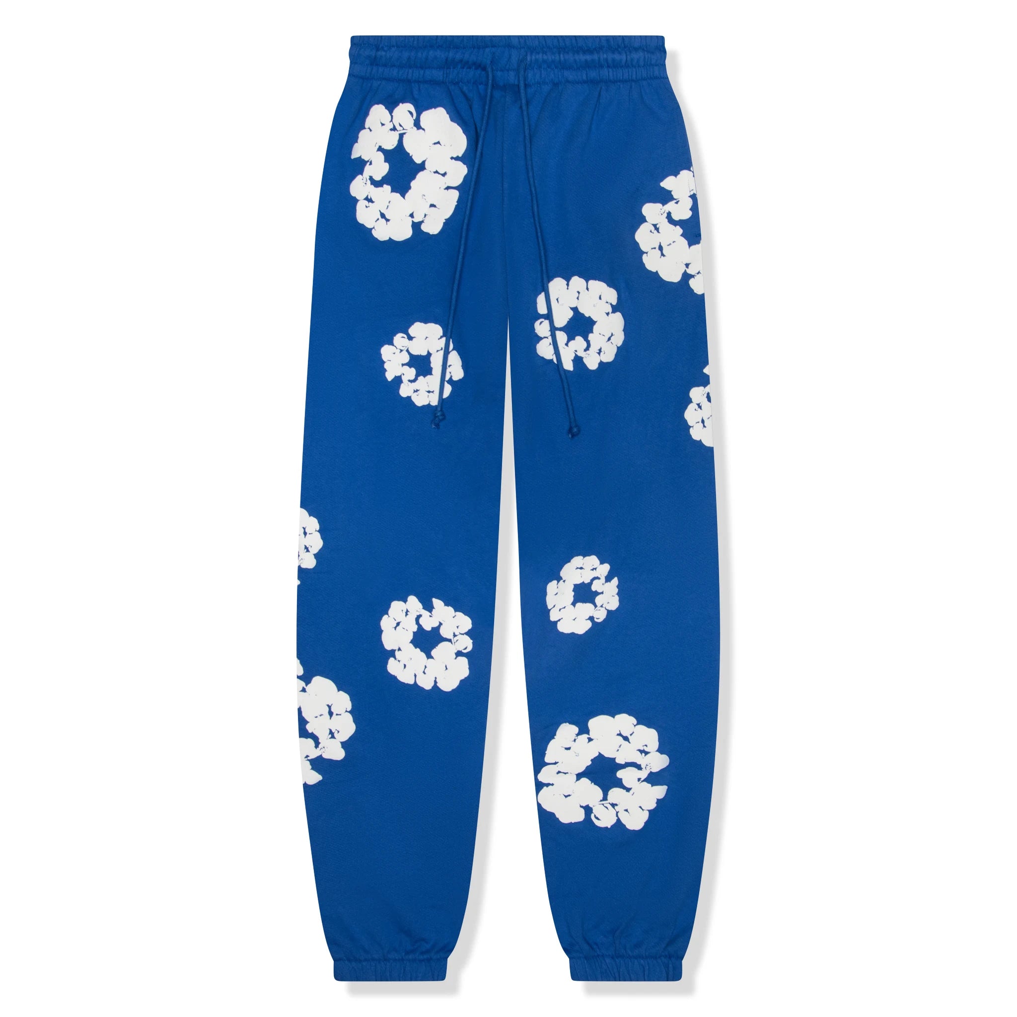 Denim Tears Cotton Wreath Royal Blue Sweatpants for Men - Comfortable Casual Joggers for Streetwear & Lounge Wear