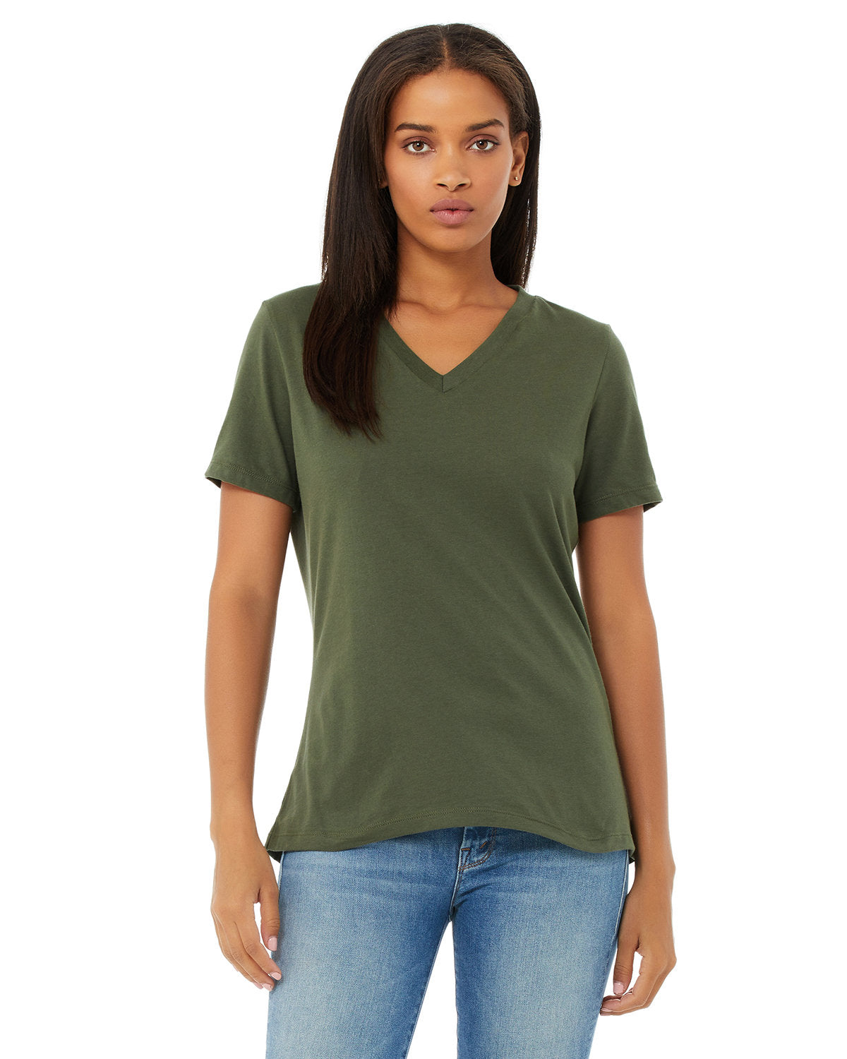 Bella + Canvas 6405 Women's Relaxed Jersey V-Neck T-Shirt - Soft Cotton Tee for Casual Wear, Layering & Everyday Comfort
