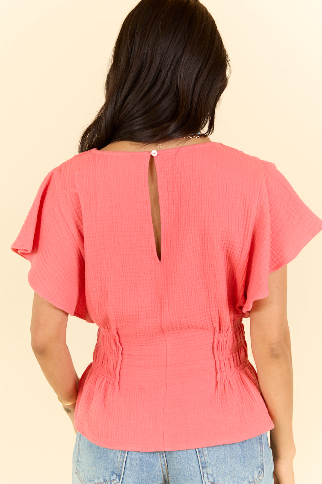 Missed You Solid Cinched Waist Woven Blouse for Women | Elegant Office & Casual Wear | Perfect for Work, Date Night & Special Occasions