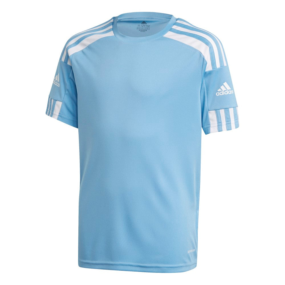Adidas Youth Squadra 21 Soccer Jersey - Light Blue & White - Breathable Performance Shirt for Kids - Perfect for Training & Match Play