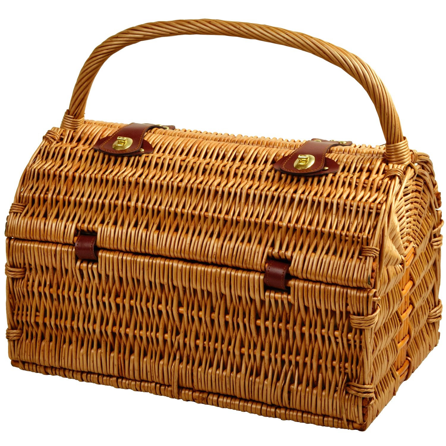 Picnic at Ascot Sussex Willow Picnic Basket for 2 with Coffee Set - Classic London Plaid - Perfect for Romantic Outdoors, Beach Picnics & Garden Parties
