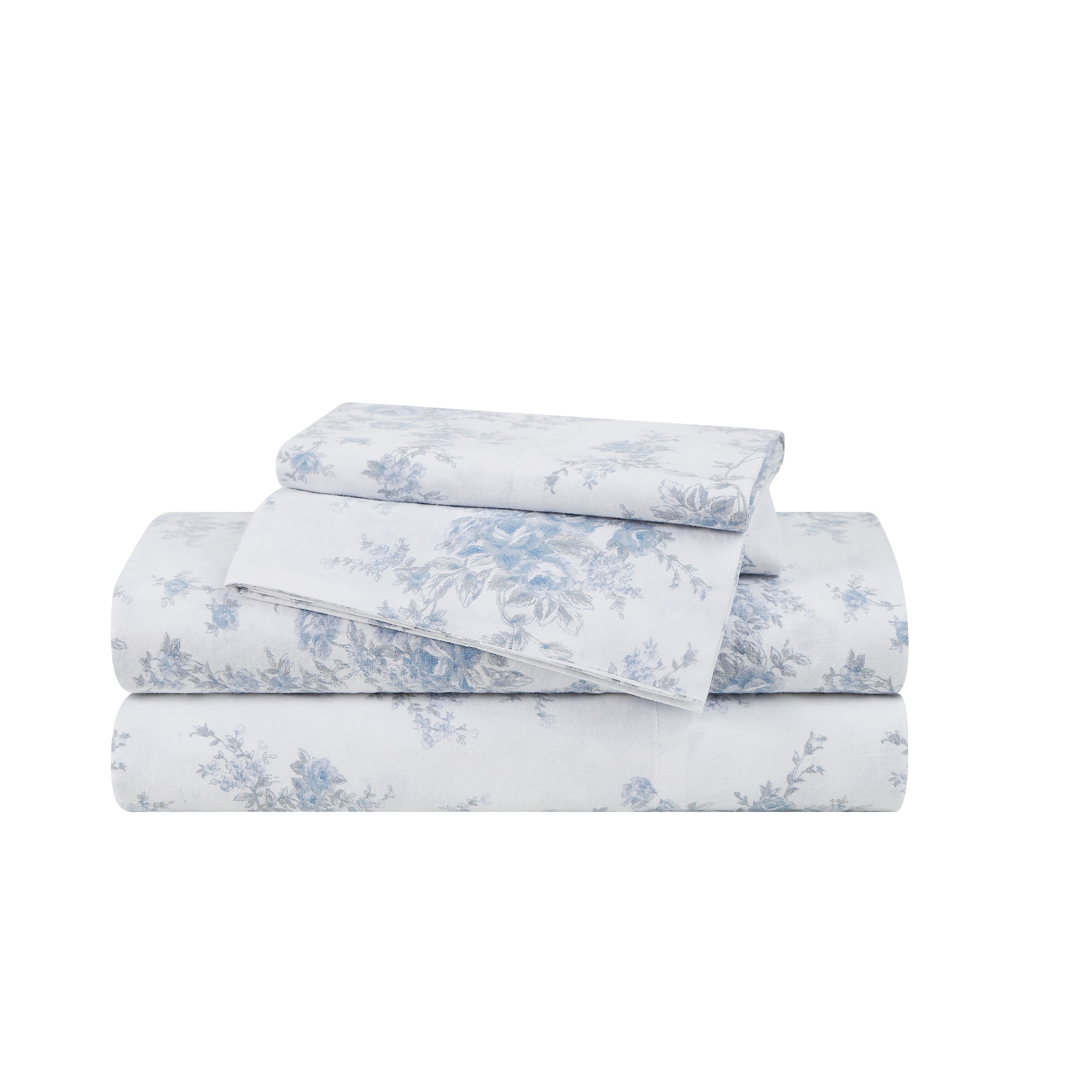 Rachel Ashwell The Farmhouse British Rose Floral Printed 100% Cotton Bed Sheet Set - Soft & Breathable for Cozy Bedroom Decor