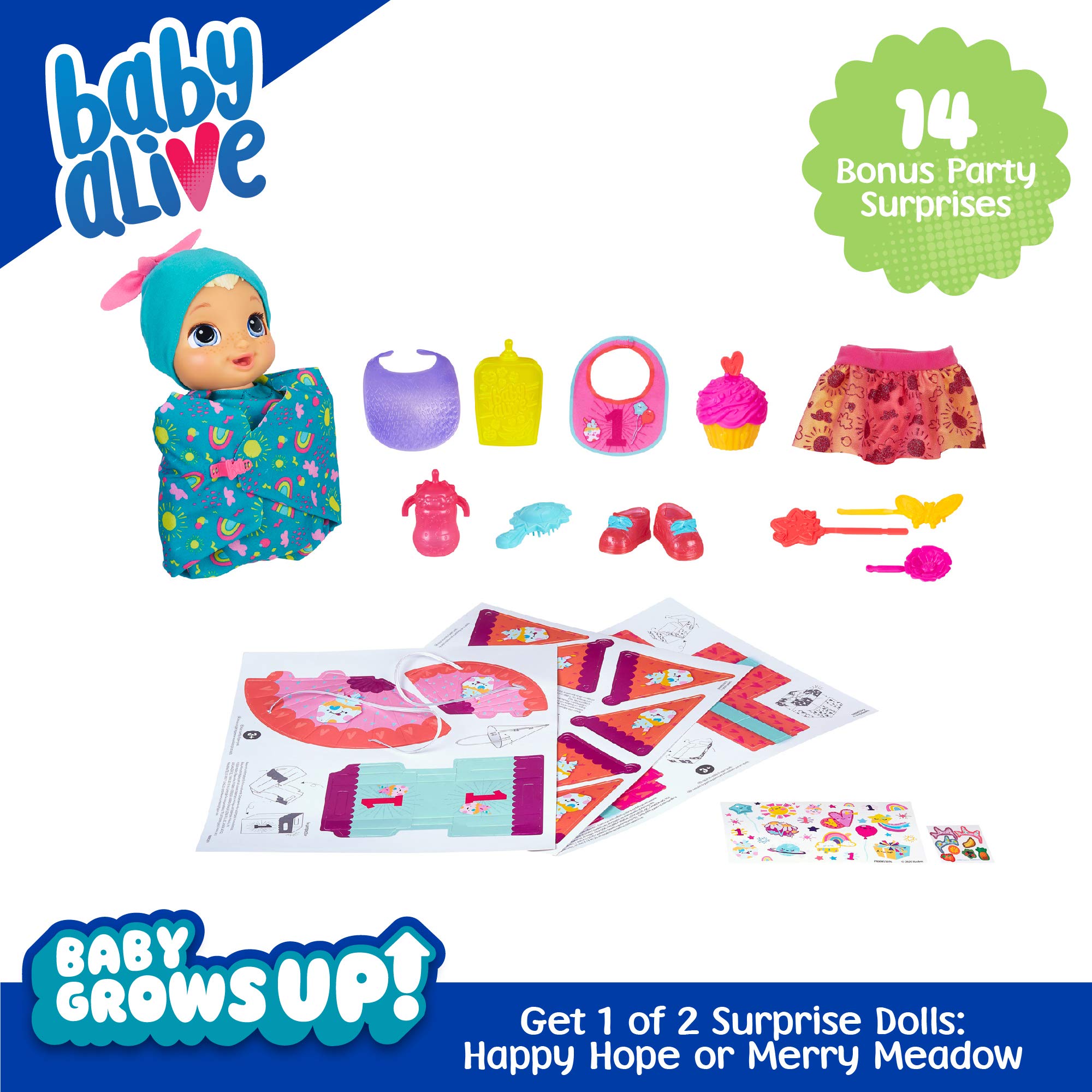 Baby Alive Baby Grows Up Interactive Doll Bonus Pack - Realistic Baby Doll That Crawls, Eats & Grows for Kids Ages 3+ | Perfect for Imaginative Play, Birthday Gifts & Role-Playing Scenarios