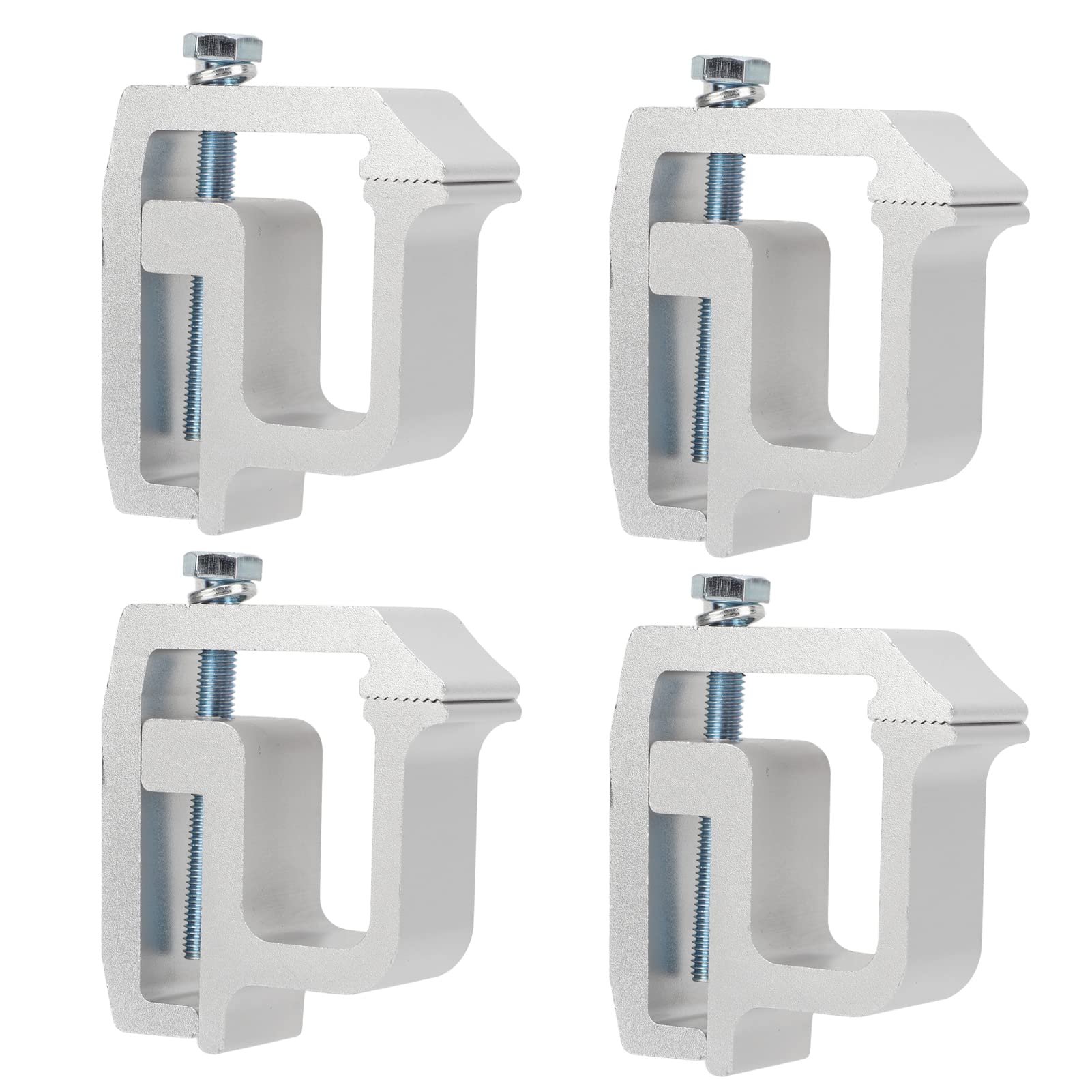 4Pcs Universal Aluminum Alloy Truck Topper Cap Clamps - Heavy Duty Mounting Clamps for Pickup Truck Caps & Canopies (Silver) - Perfect for Securing Truck Bed Covers & Accessories