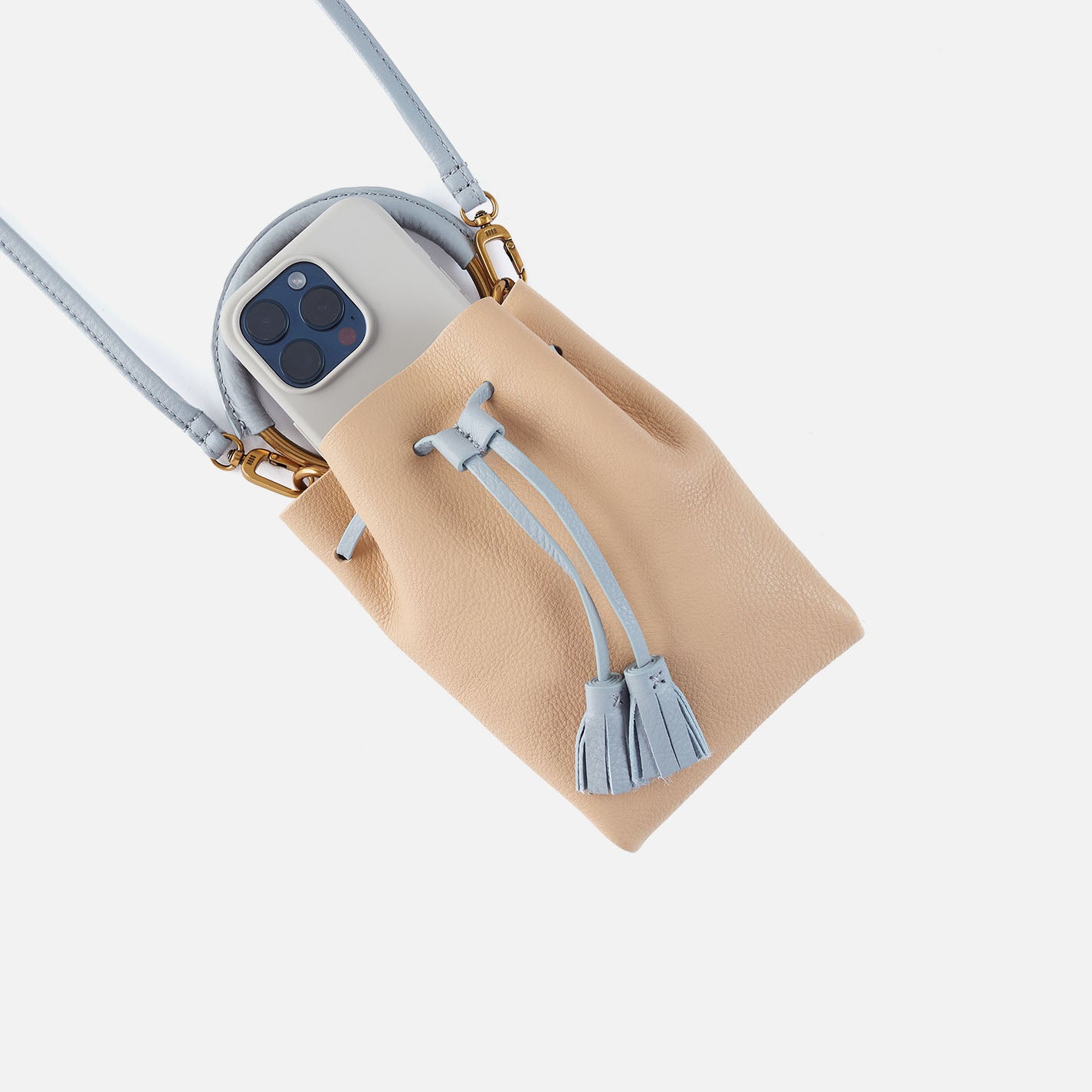 Eden Phone Crossbody Bag in Pebbled Leather & Linen - Stylish Women's Small Shoulder Purse for Everyday Use, Work, and Travel