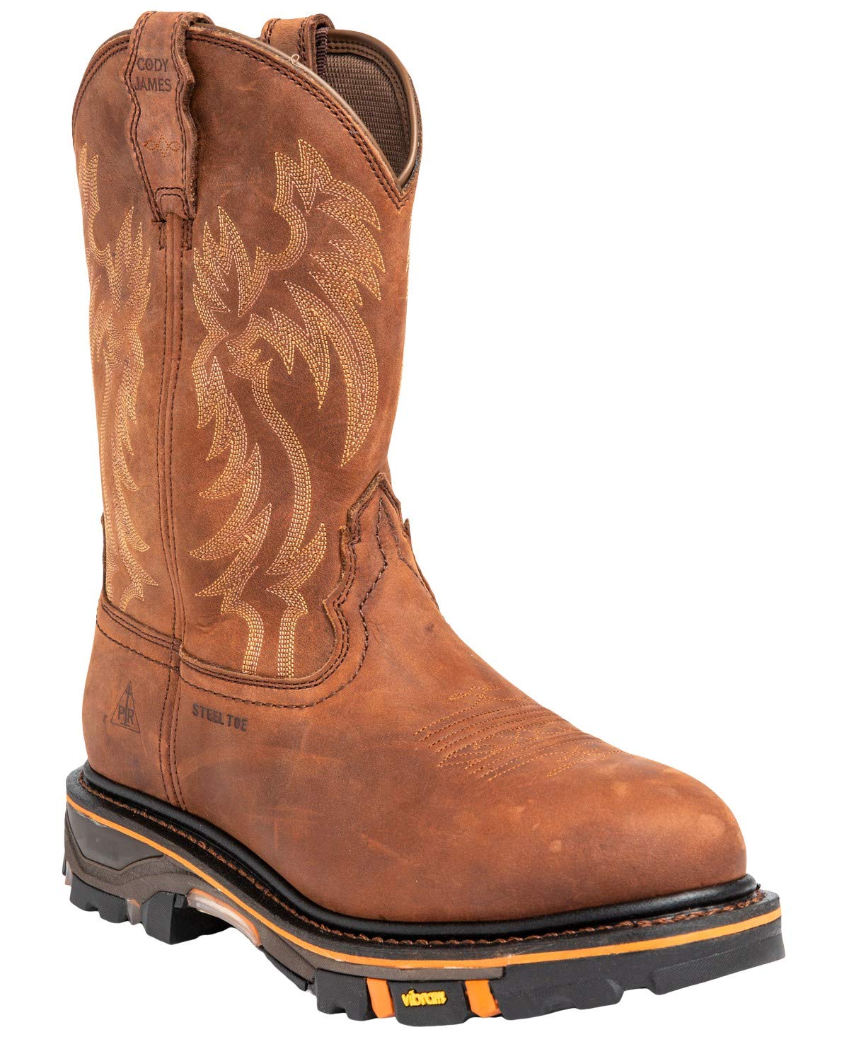 Cody James Men's Waterproof Steel Toe Western Work Boots - Durable Safety Boots for Construction, Ranch & Outdoor Work | DRP-0-B