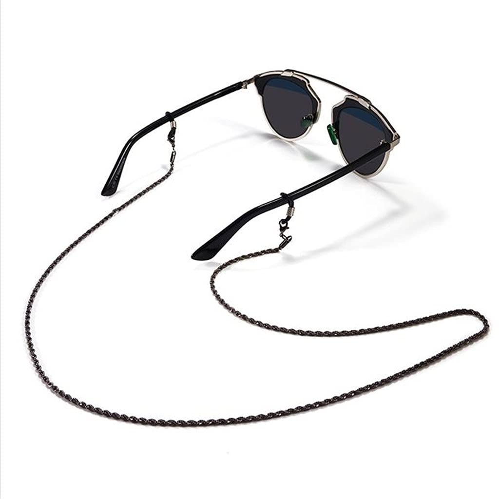 Stylish Metal Glasses Chain Holder - Adjustable 70CM Twist Chain Lanyard for Eyeglasses & Sunglasses - Trendy Unisex Accessory for Reading, Driving & Outdoor Activities (Color: A)