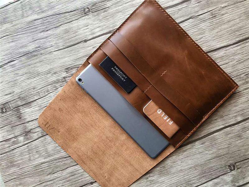 Premium 12 Inch Engraved Leather Laptop Sleeve Case for MacBook & Windows - Perfect for Office, Travel & School Protection