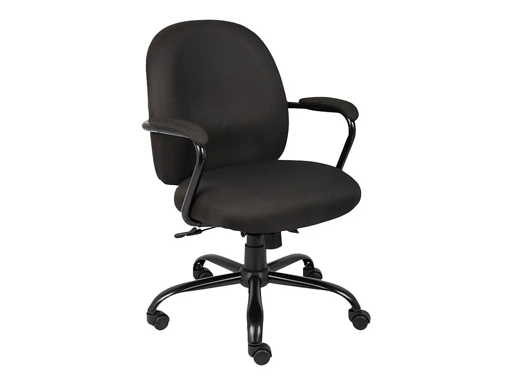 Boss Office Products Heavy Duty Task Chair - Ergonomic Black Office Chair for Home & Business Use - Perfect for Long Hours of Sitting & Computer Work