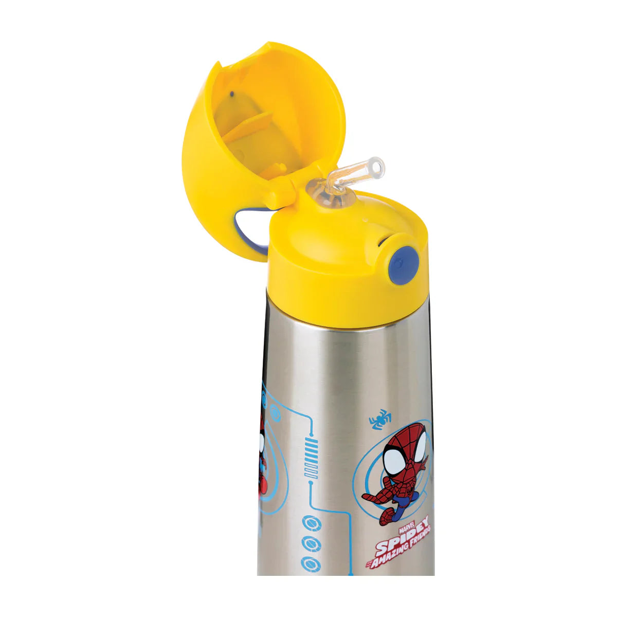 b.box 500ml Insulated Stainless Steel Water Bottle with Spider-Man Design - Keeps Drinks Cold for 24 Hours, Hot for 12 Hours - Perfect for School, Gym, Travel & Outdoor Activities