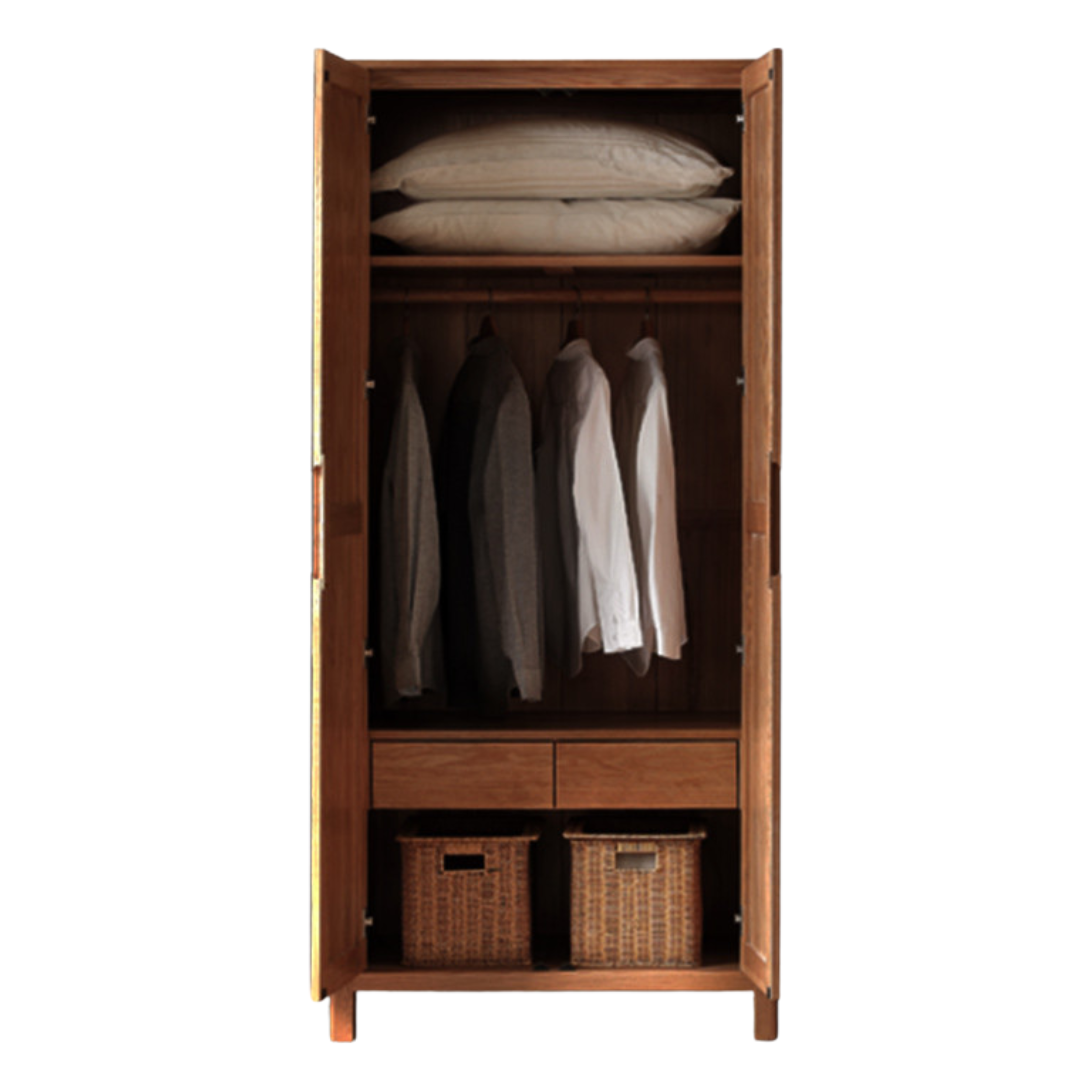 35.4x22.1x78.7 inch / 90x56x200сm/ Walnut color / two door wardrobe C assembled  upgraded