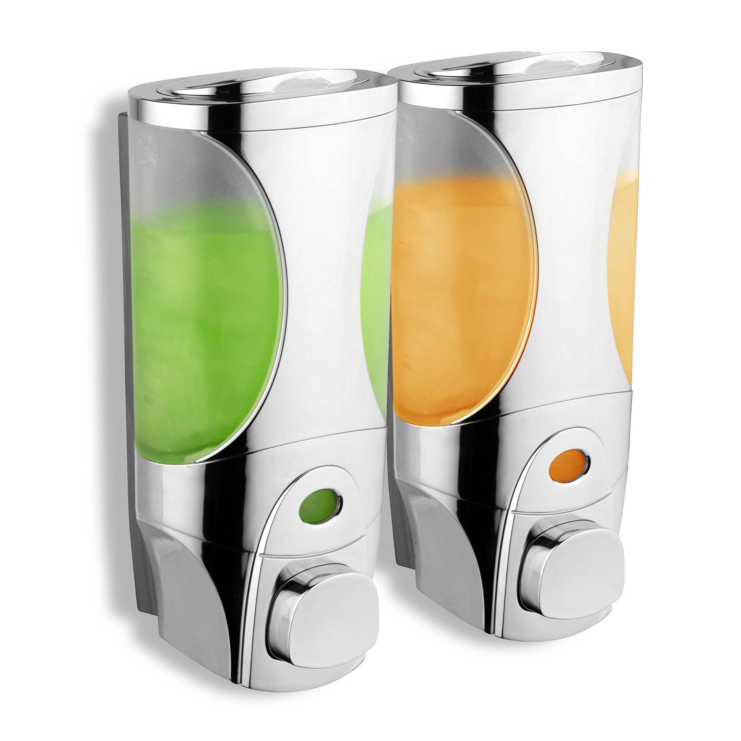 Luxury Modular Shower Dispenser System for Soap, Shampoo & Lotion - 2 Pack Hotel Spa Quality Bathroom Organizer with Curved Design | Perfect for Upscale Hotels, Spas & Modern Bathrooms