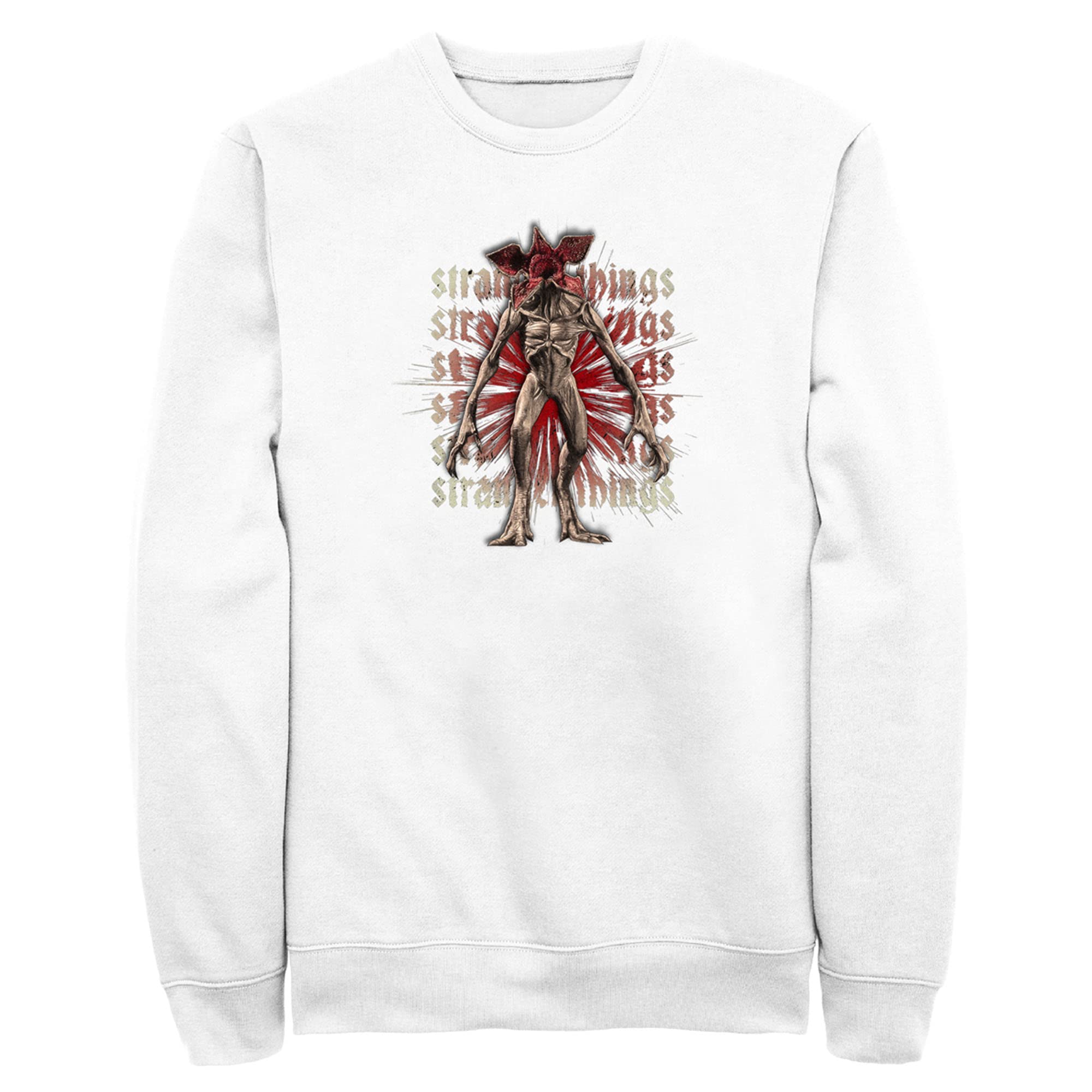 Men's Stranger Things Demogorgon Monster Logo Stacked Sweatshirt | Official Licensed Graphic Hoodie | Perfect for TV Show Fans, Halloween Costumes & Casual Wear
