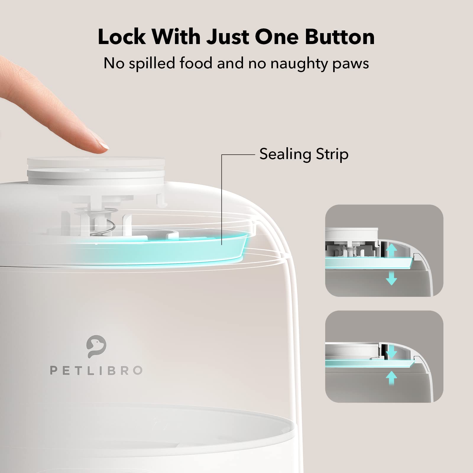 PETLIBRO Automatic Cat Feeder - Cordless Battery-Operated Pet Food Dispenser with 180-Day Life, 2L Capacity Timed Feeder for Cats & Dogs (White) - Perfect for Travel, Workdays & Multi-Pet Homes