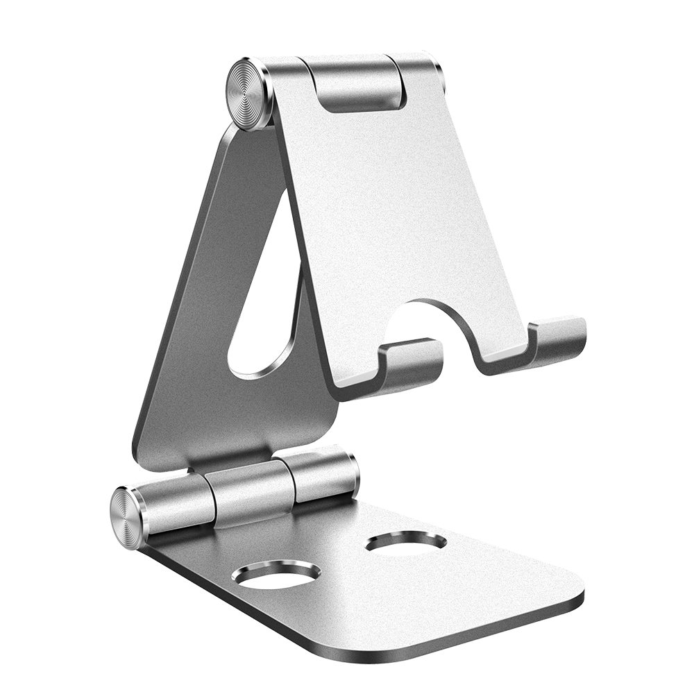 Simpeak Phone Stand, Tablet Stand, Universal Dock Holder for Smartphones - Aluminum Silver | Desk Accessories for iPhone, Samsung, iPad | Perfect for Office, Home & Video Calls