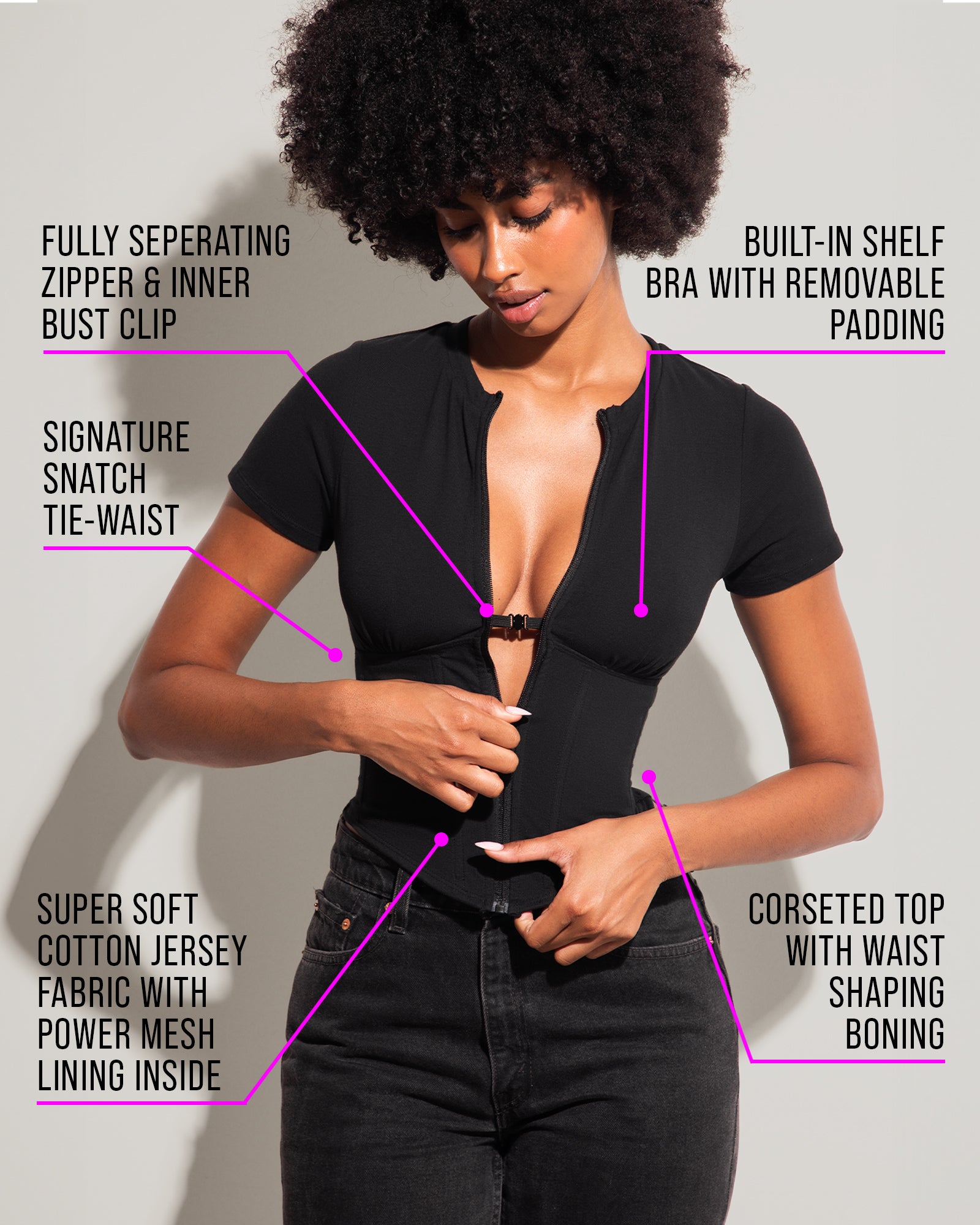Sexy Black Corset Short Sleeve Top for Women - Perfect for Night Out, Date Night & Summer Fashion