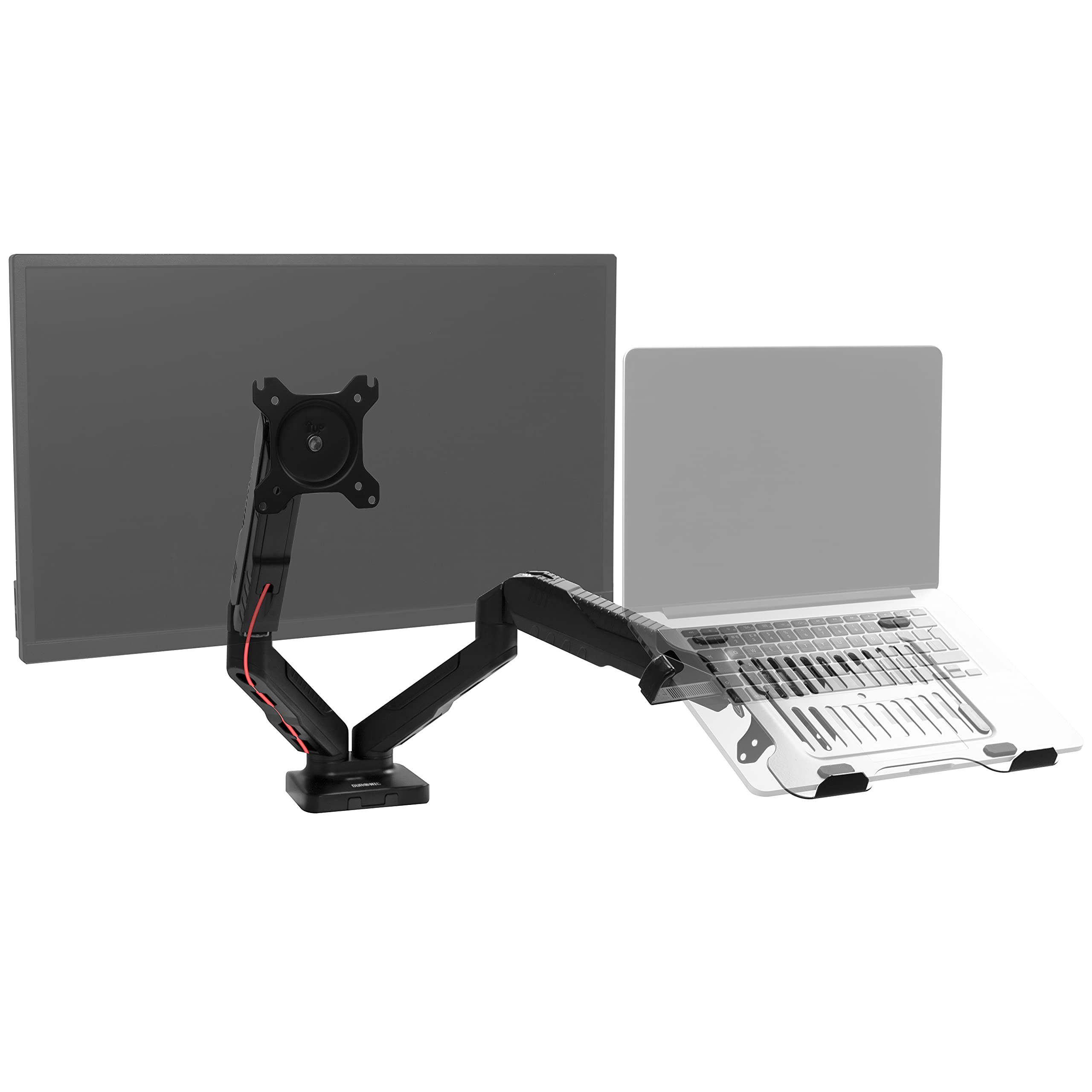 Duronic Dual Monitor Arm Stand DMDCL1X1 - Adjustable Double PC Desk Mount for 13-24 Inch LED LCD Screens & Laptops | VESA 75/100 | 6.5kg Capacity | Perfect for Home Office & Gaming Setup
