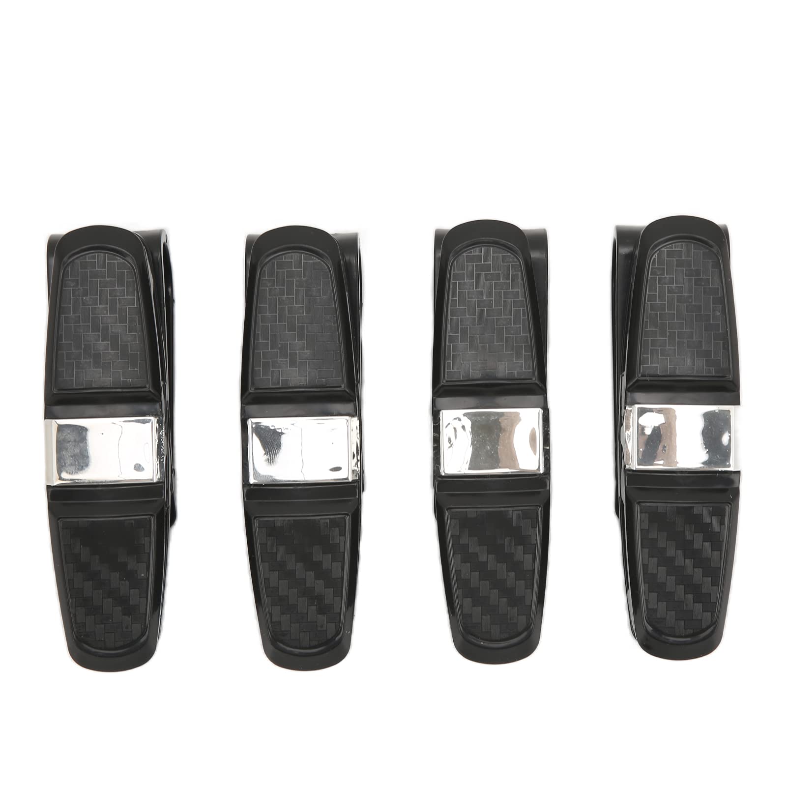 Ymiko 4PCS Car Sunglasses Holder - 180° Rotatable Visor Clip for Glasses & Cards (Silver) - Perfect for Driving & Travel