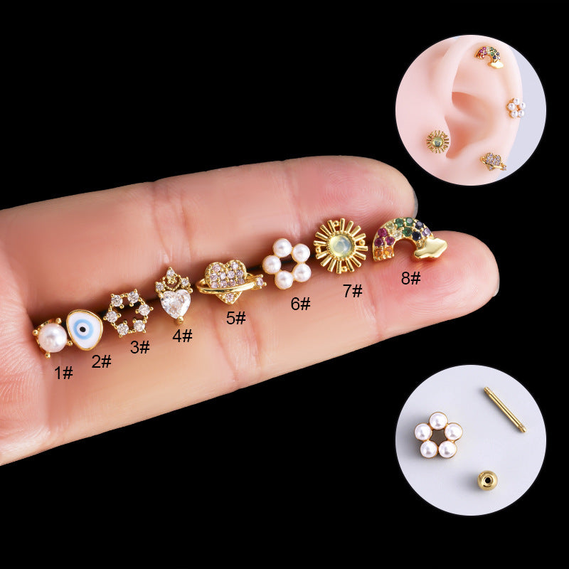 20G Evil Eye Cartilage Tragus Piercing Jewelry - Stainless Steel Tragus Hoop Earrings for Women | Perfect for Everyday Wear, Parties & Spiritual Protection
