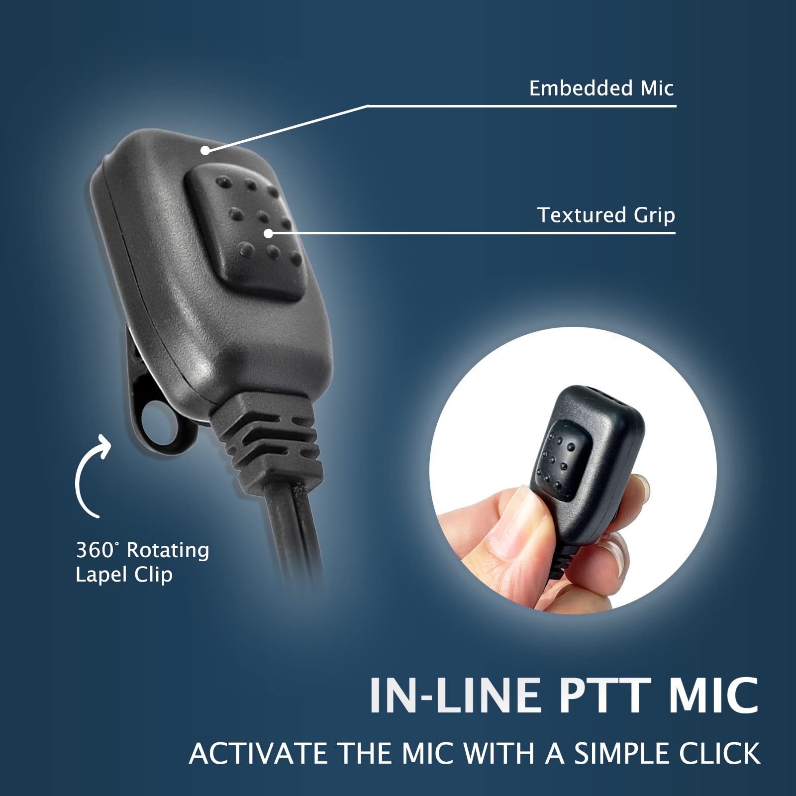 ProMaxPower Two-Way Radio Headset Earpiece G-Shape - Compatible with Motorola XPR3300e XPR3500e DP2600 DP3441 MTP3550 (5 Pack) - Ideal for Security, Construction & Event Communication