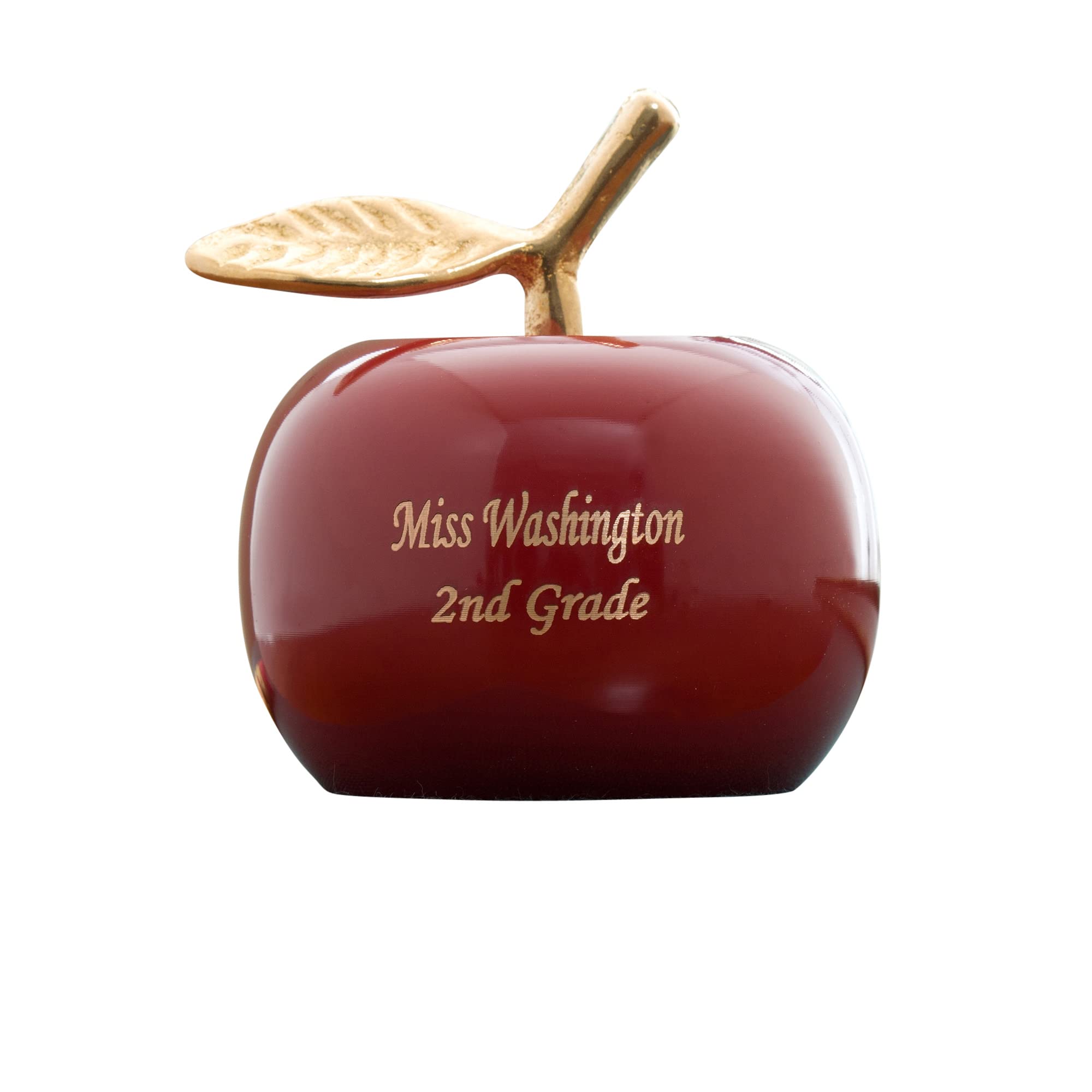 Personalized Brass Bell Gift for Teachers - Red Apple Design, Perfect for Classroom & Year-End Gifts
