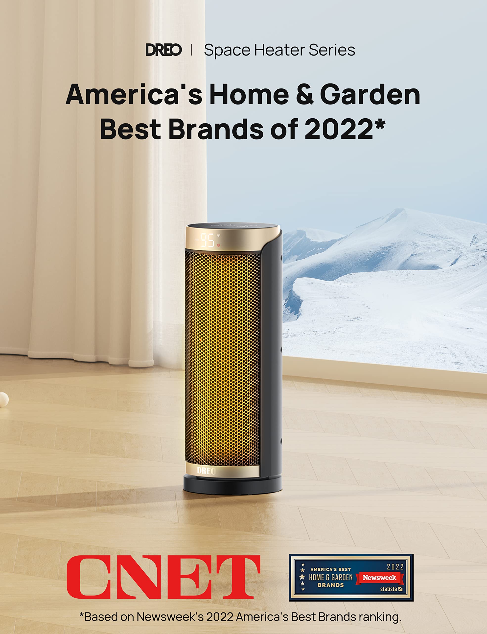 Dreo 1500W PTC Ceramic Space Heater with Remote - 70° Oscillation, 1-12H Timer & Thermostat - Fast Heating Portable Electric Heater for Office, Bedroom & Large Rooms - Perfect for Winter Home & Workspace Comfort