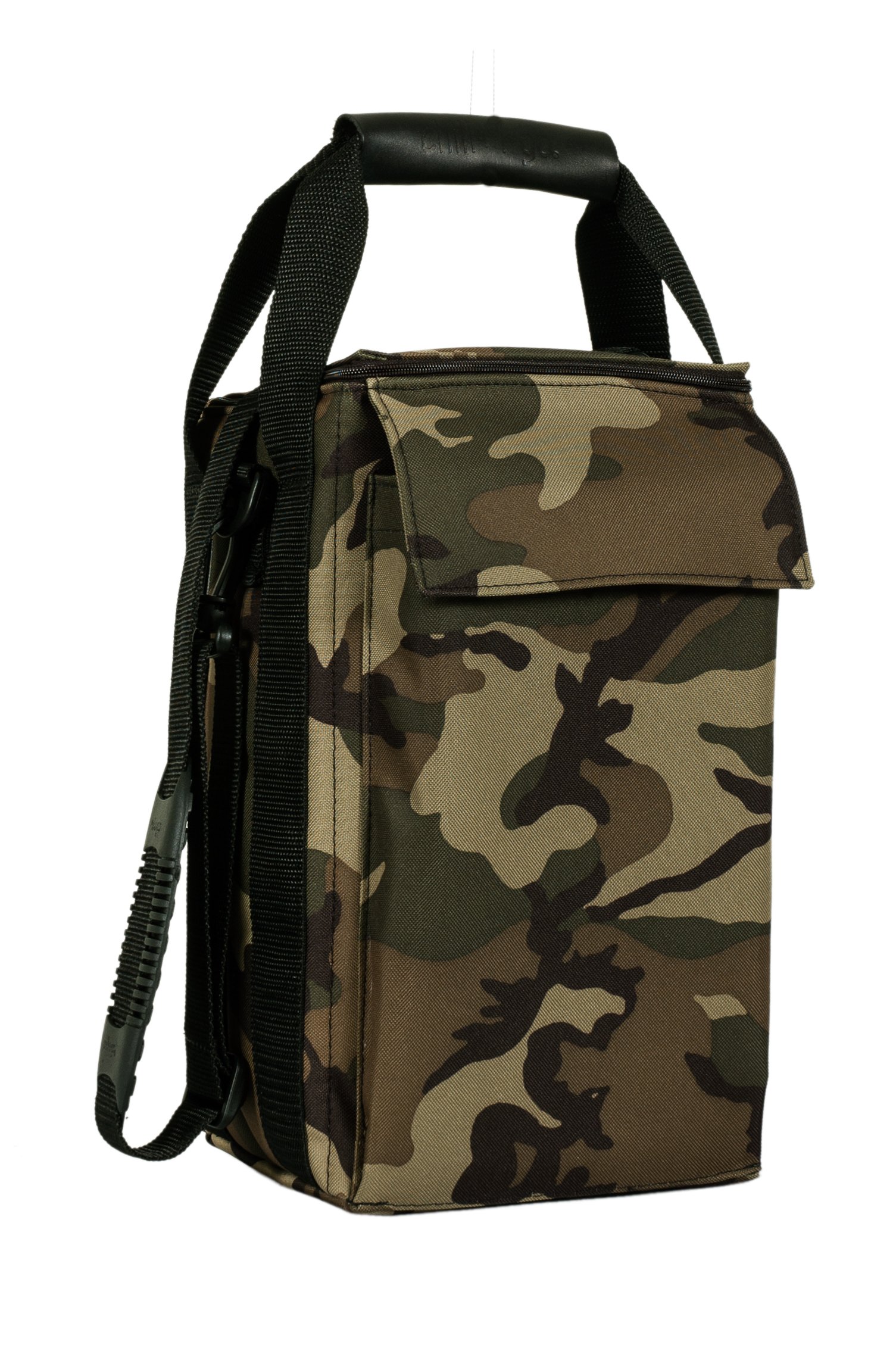 4-Bottle Insulated Wine Tote Bag with Shoulder Strap - Camouflage Design for Picnics, Camping & Outdoor Adventures