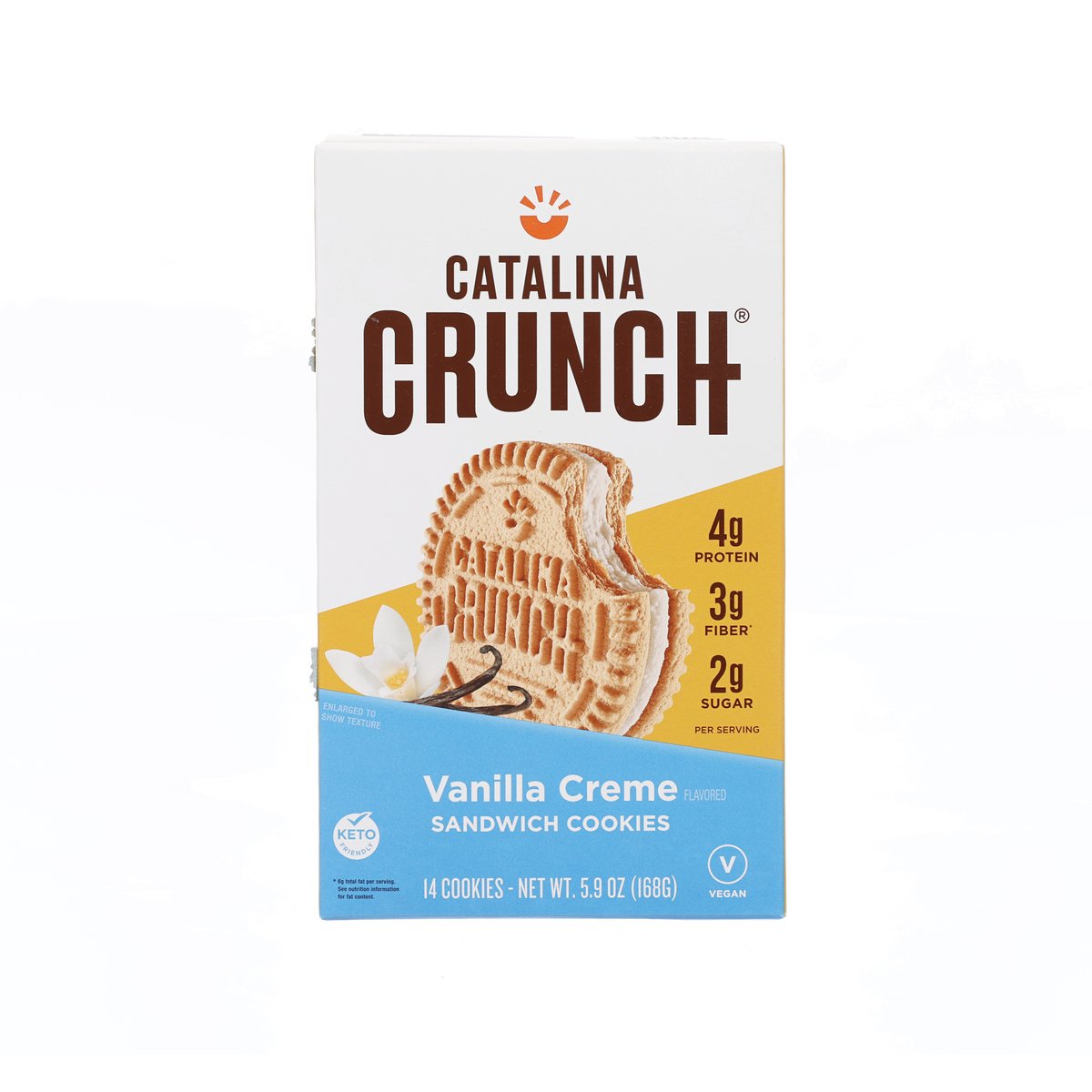 CATALINA CRUNCH Vanilla Creme Sandwich Cookies - Keto, Gluten-Free, Low Carb Snacks (6oz/168g) | Perfect for Office, School Lunch & On-the-Go Healthy Treats