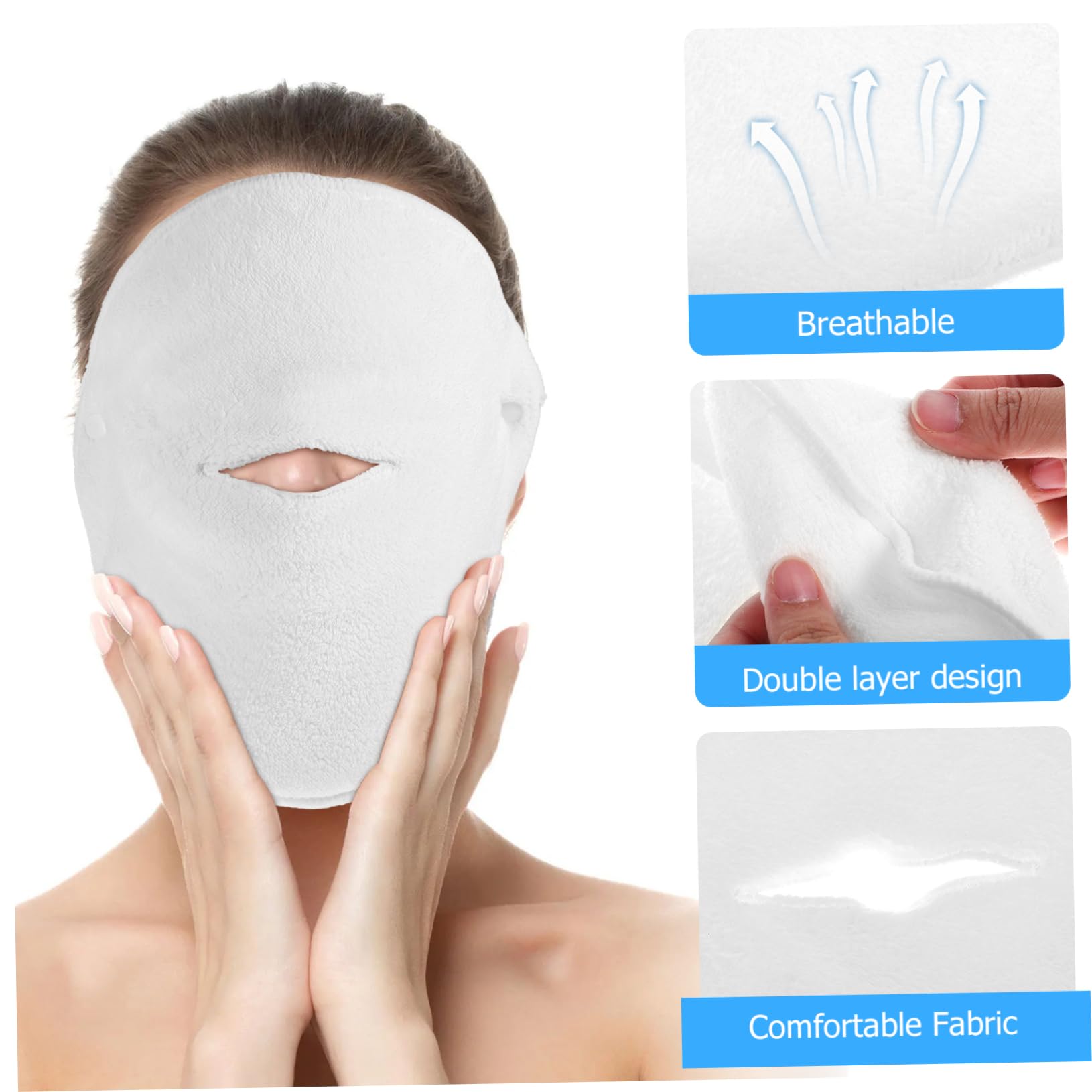 FRCOLOR 2 Pack Fleece Facial Steaming Towels - Hot & Cold Compress for Spa, Beauty & Skincare Treatments - Soft Face Mask Towels for Relaxation, Eye Therapy & Home Facial Care