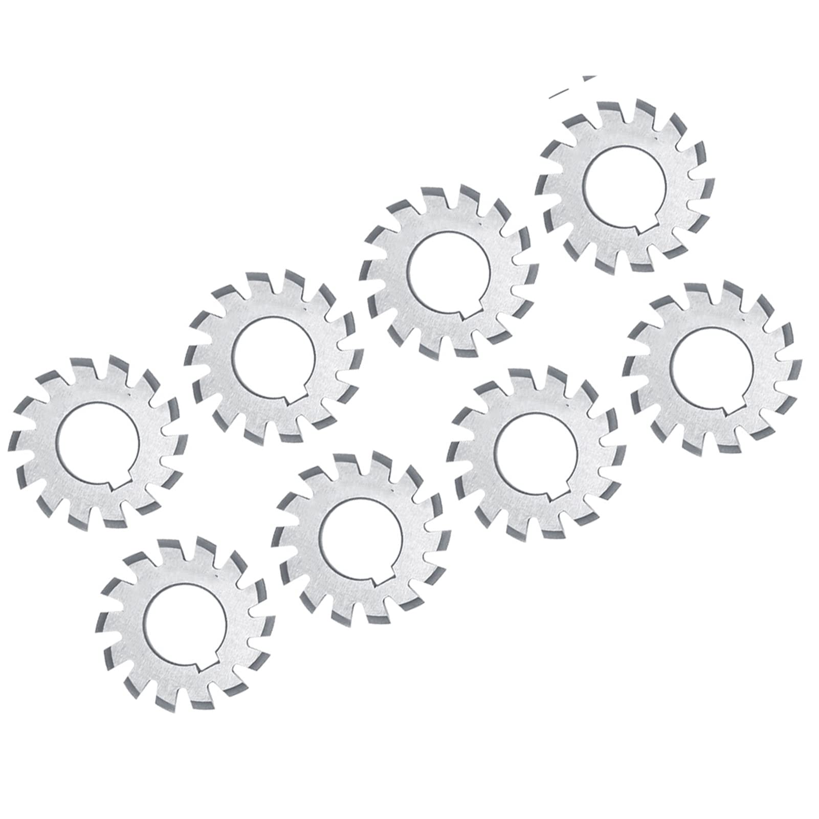 8Pcs High-Speed Steel Involute Gear Cutters Set for Milling Machine - 20° Pressure Angle M1(1-8) Disk Shaped - Perfect for Gear Manufacturing, Repair & DIY Projects