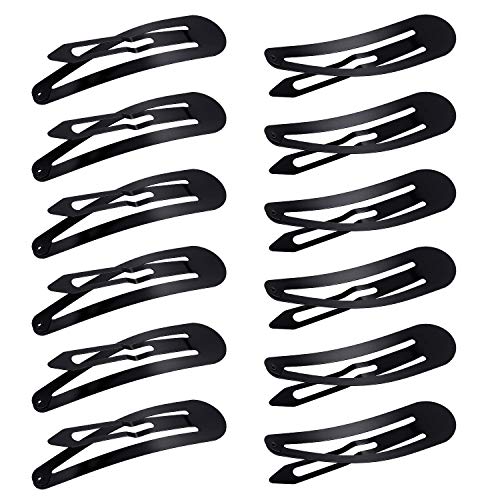 50 Pieces 3.5 Inch Large Metal Snap Hair Clips - No Slip Hair Barrettes for Women & Girls - Strong Hold Side Clamp Hair Accessories for Long Hair (Black) | Perfect for School, Work, Parties & Everyday Styling