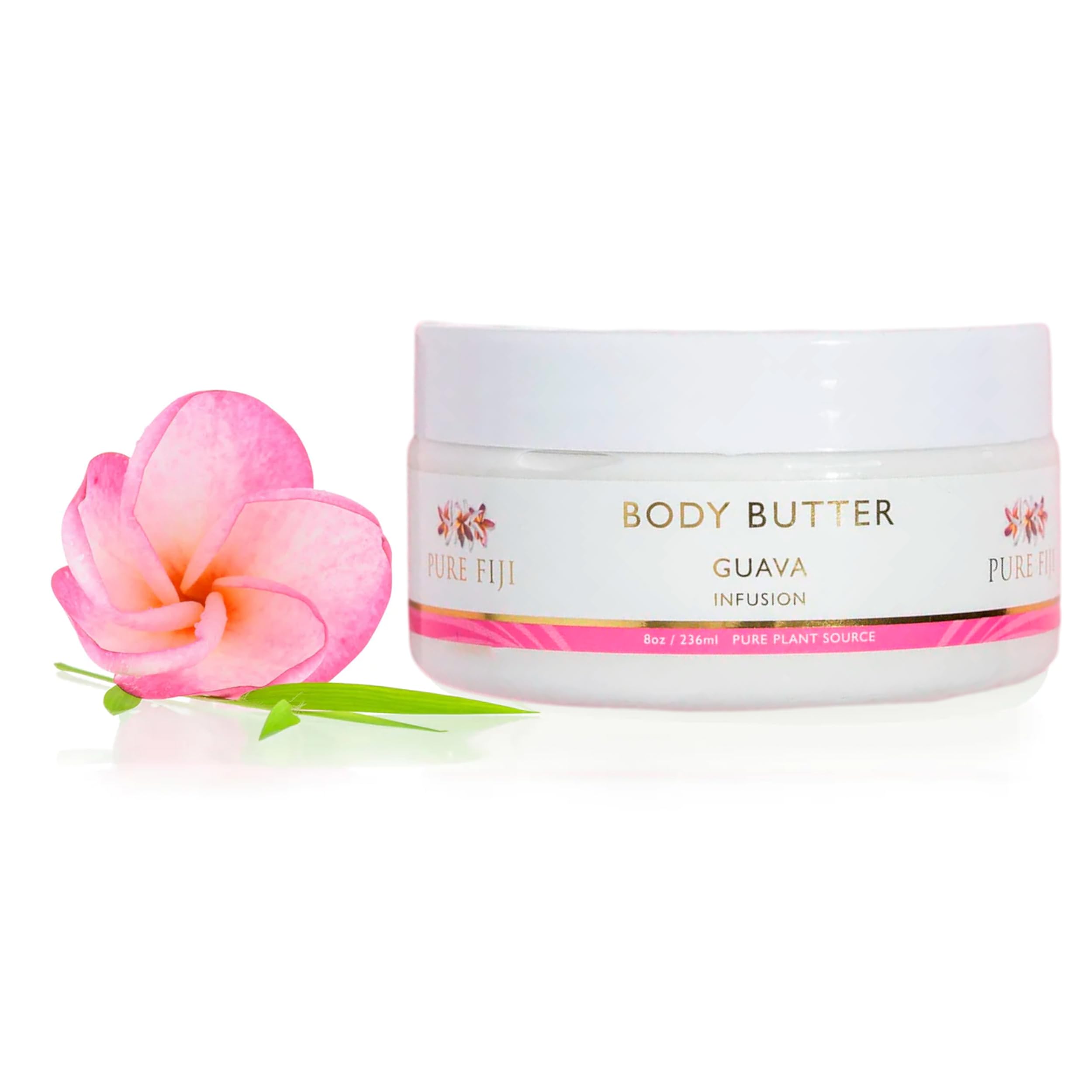 PURE FIJI Guava Body Butter - 8 oz Moisturizing Cream for Dry Skin | Hydrating & Nourishing for Hands, Feet & Body | Perfect for Spa Days & Self-Care Routines