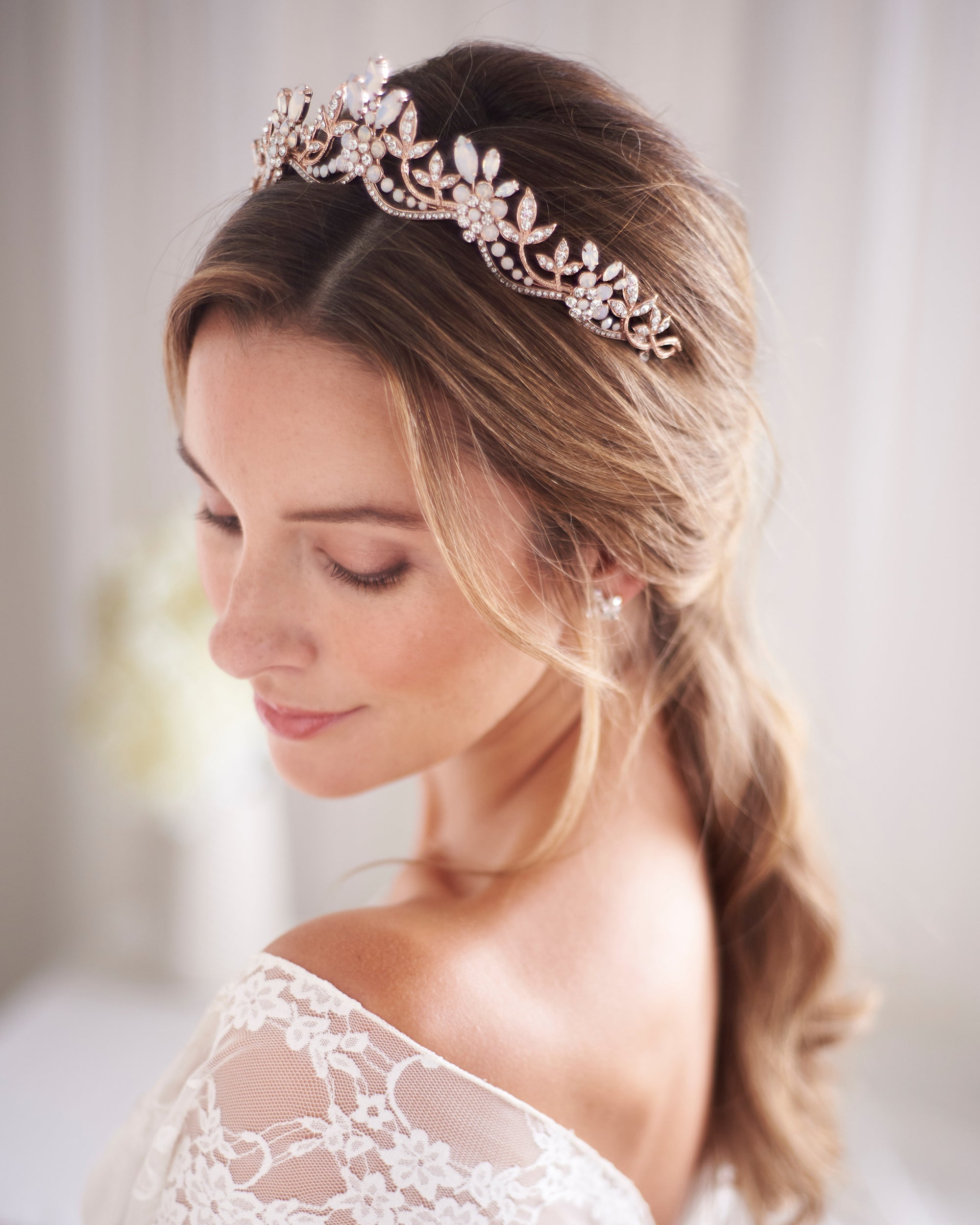 Jolie Opal Crown - Elegant Handcrafted Tiara for Weddings, Prom & Special Occasions | Perfect Bridal Accessory & Gift for Women