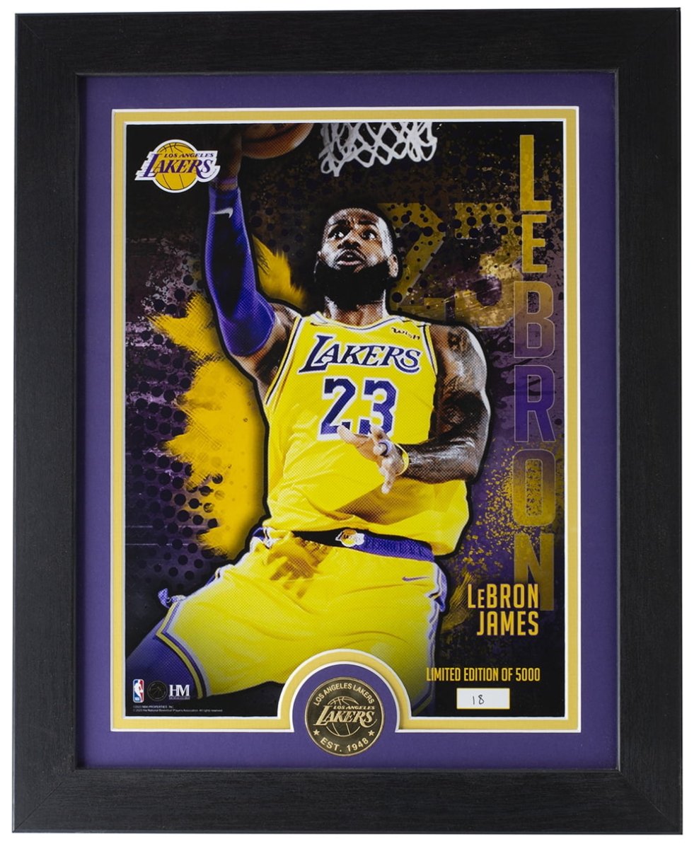 LeBron James Framed 8x10 Limited Edition L.A. Lakers Photo - Highland Mint Certified - Perfect for Lakers Fans, Sports Memorabilia Collectors & Man Cave Decor