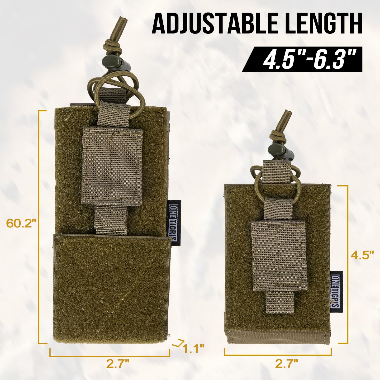 OneTigris Nylon MOLLE Radio Holster Pouch for BaoFeng UV-5R BF-F8HP Walkie Talkie - Tactical Gear for Outdoor Adventures, Hiking, Camping & Emergency Communication