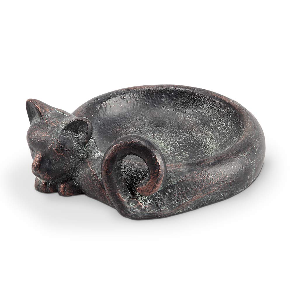 Sleepy Kitty Cat Jewelry Dish - Elegant Ceramic Ring Holder & Trinket Tray for Necklaces, Earrings, Watches - Perfect for Bedroom, Bathroom, Vanity & Gift Giving